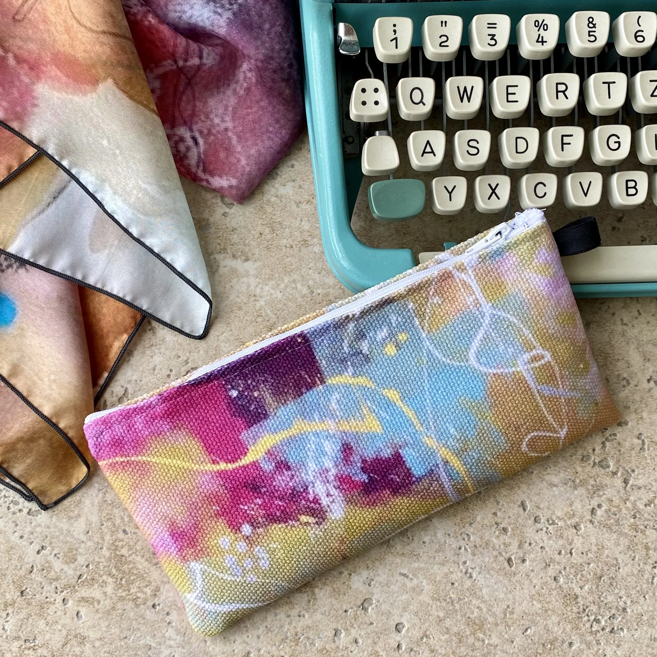 Ripples of Delight Pencil Pouch with scarf  front.jpg