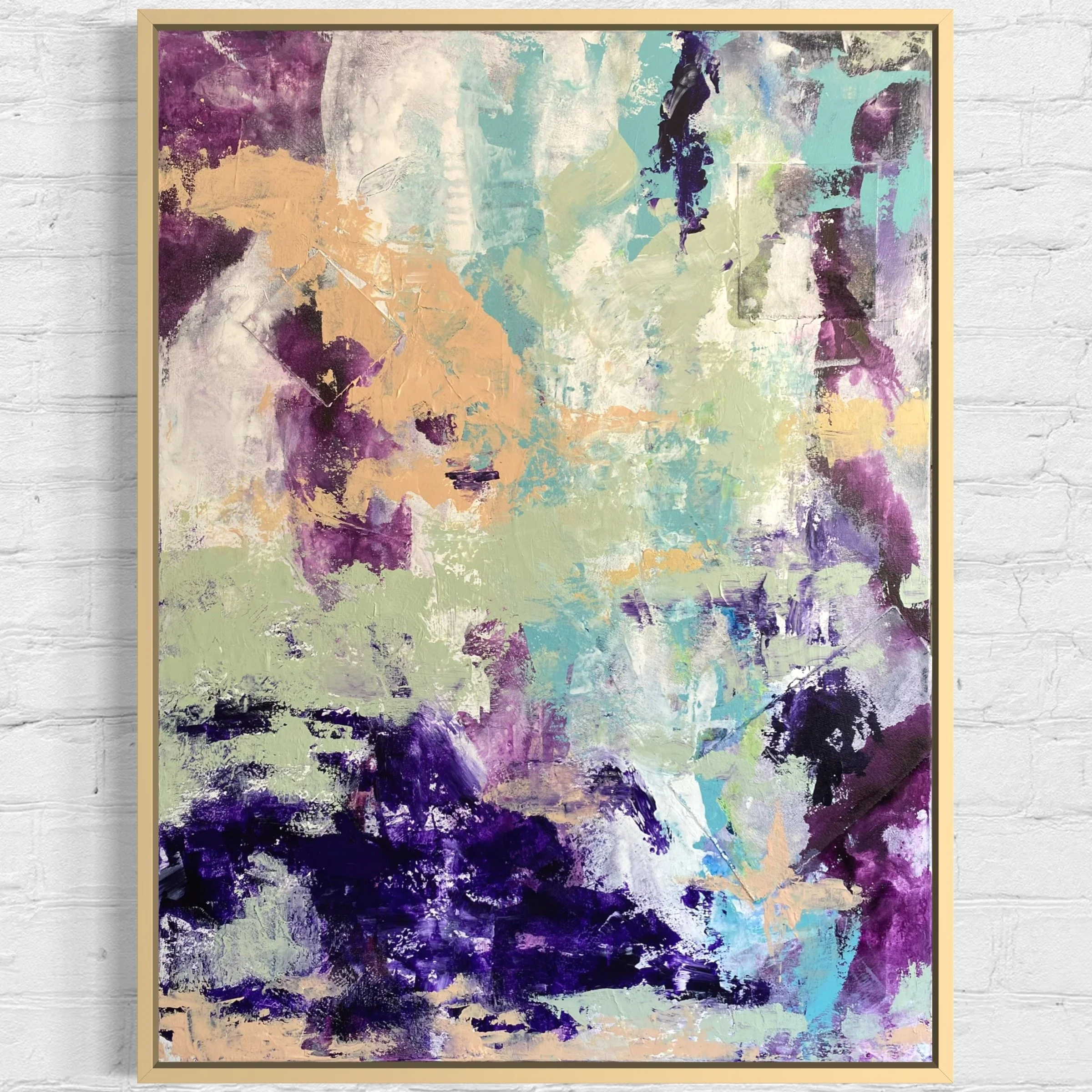 She Holds Her Depth 36x48 Mixed Media on Canvas