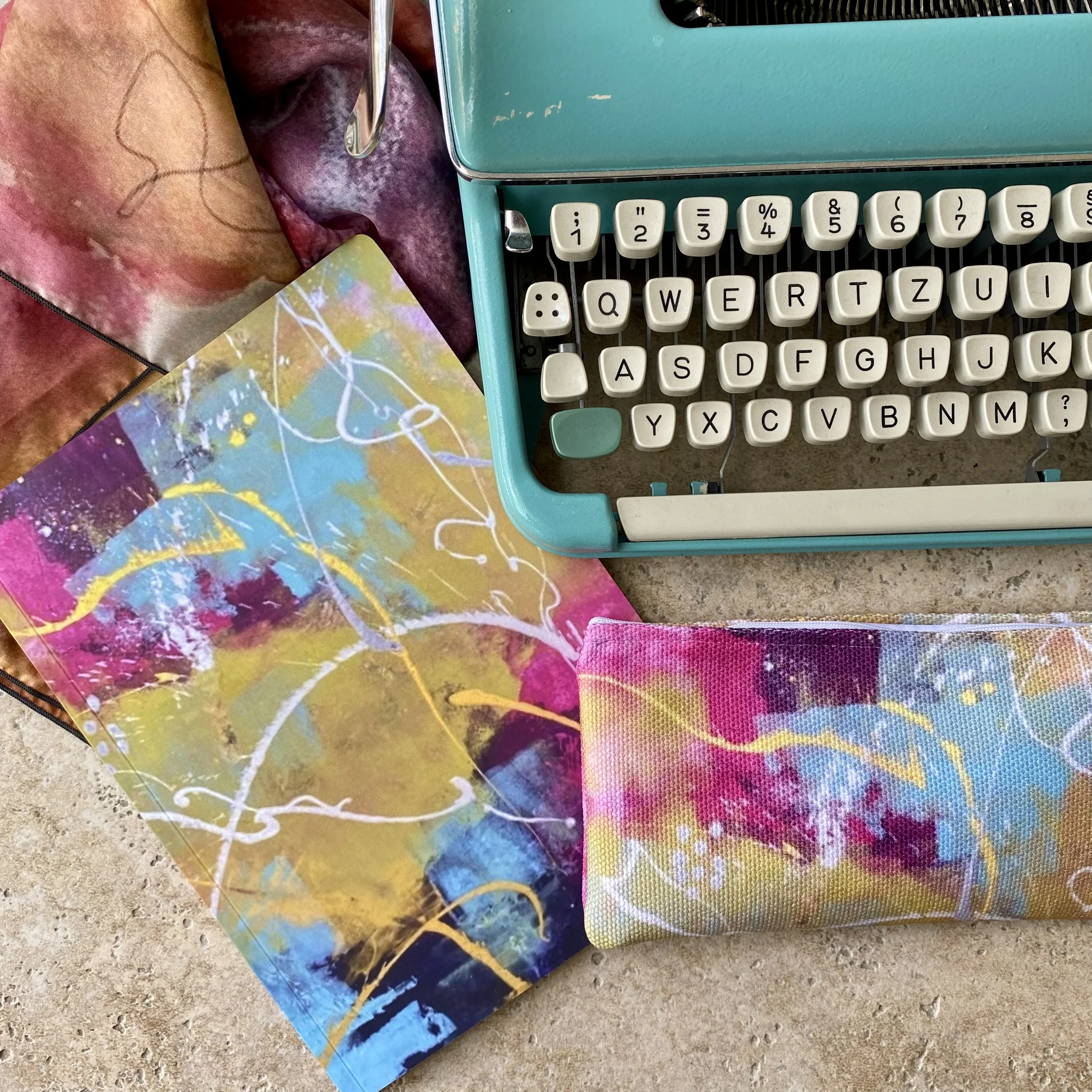Ripples of Delight Pencil Pouch and Journal with a scarf.jpg