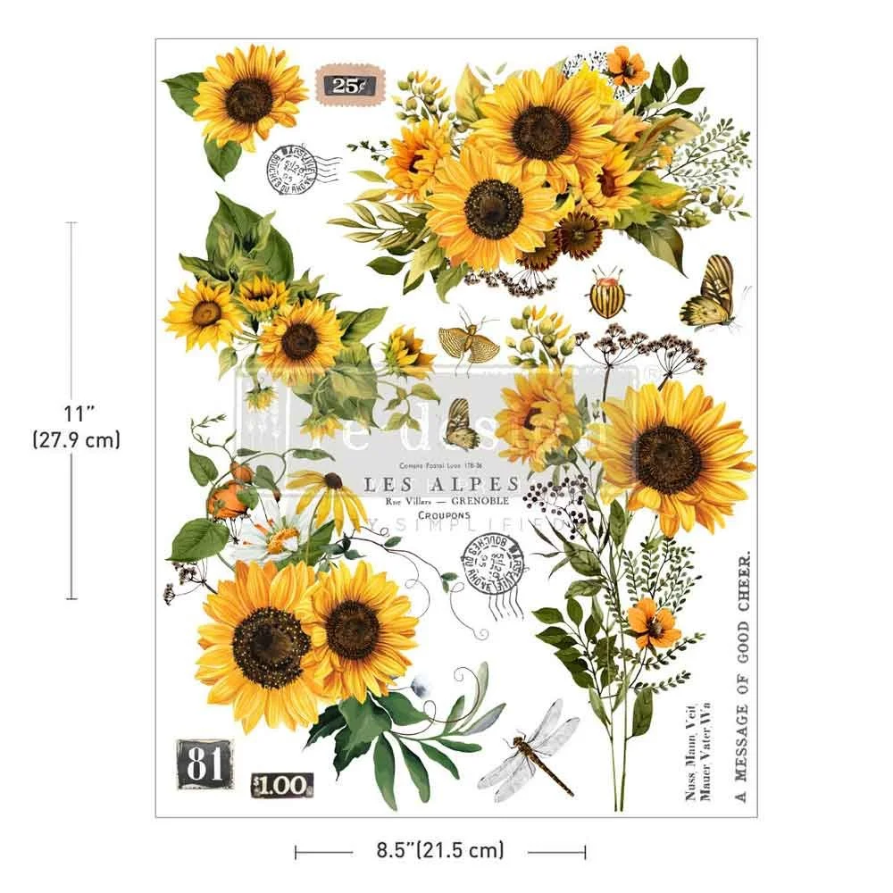 Rustic Amber Petals, Redesign with Prima H20 Transfer