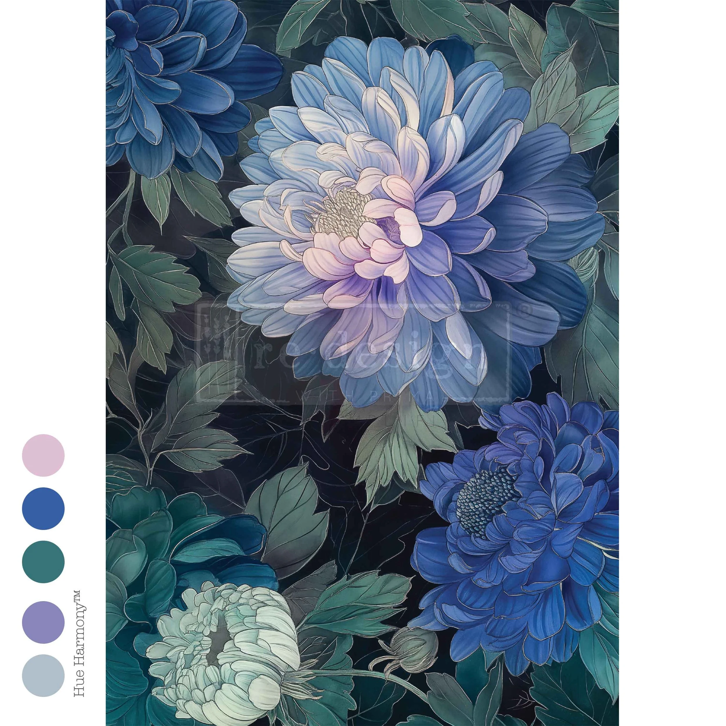 Moonlit Periwinle Decoupage Fiber