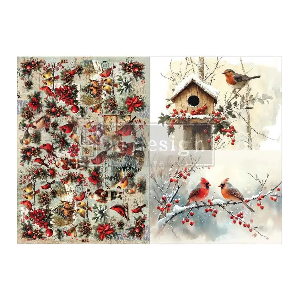Feathered Elegance Christmas, Redesign with Prima Decoupage Fiber