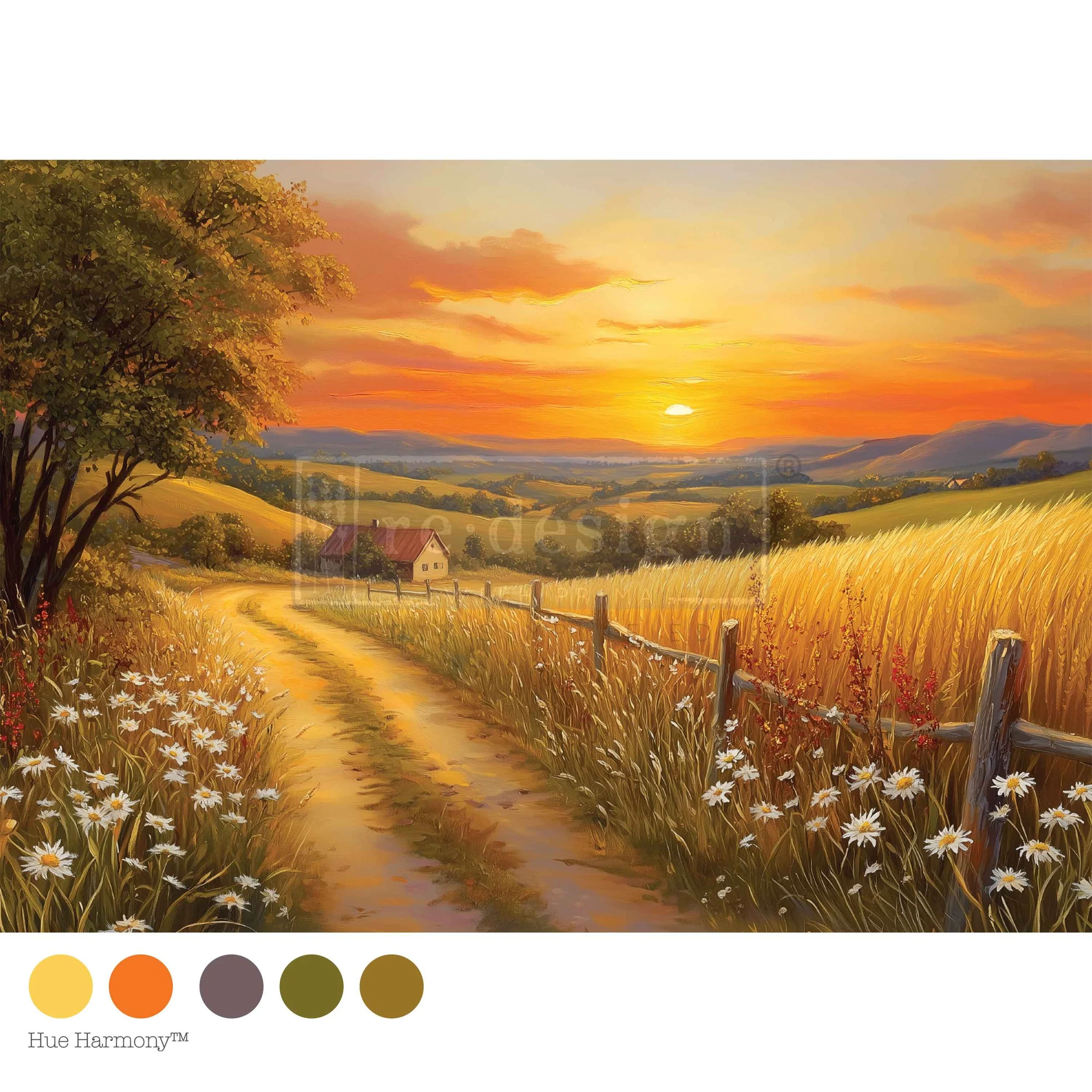 Sunset Haven Decoupage Fiber