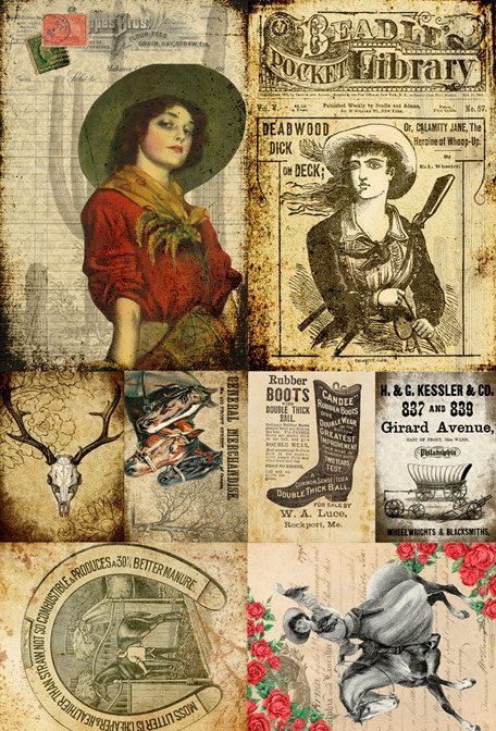 Cowgirls Block Decoupage Tissue