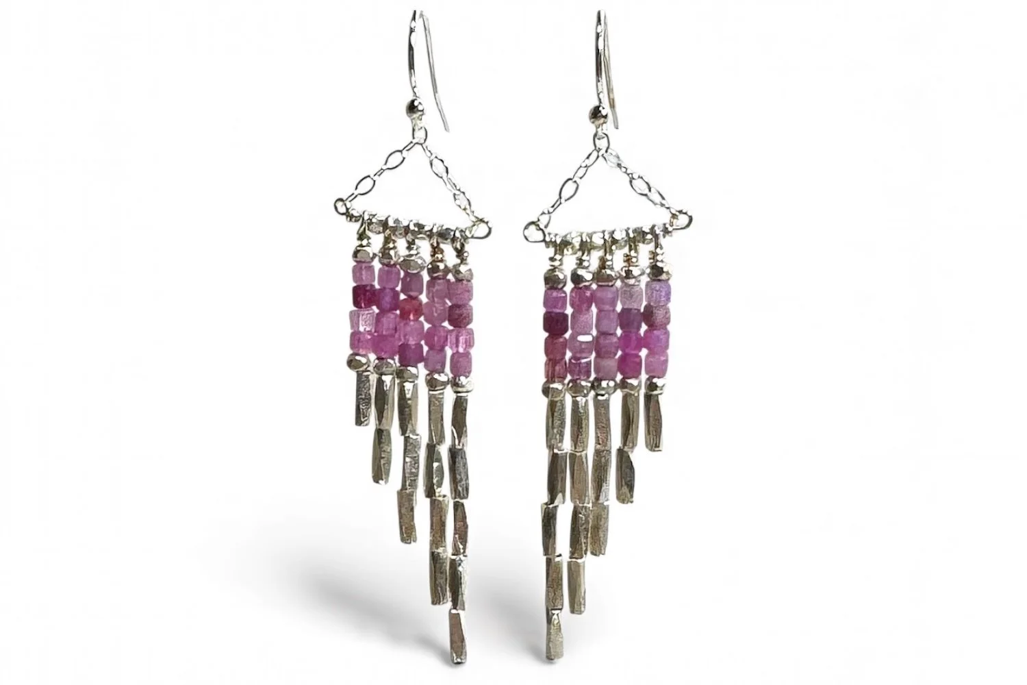 Sapphire & Silver Earrings by Caroline Christie