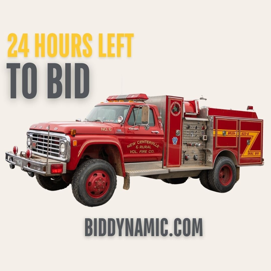 Sound the alarm! 🚨 The 24 hour countdown is on!
Bidding ends Tuesday, December 19 @ 10 AM at BidDynamic.com/equipment-auction-pa

You can preview everything in this auction TODAY from 3:00 to 5:00 PM at 3203 Glades Pike Somerset, PA during our sched