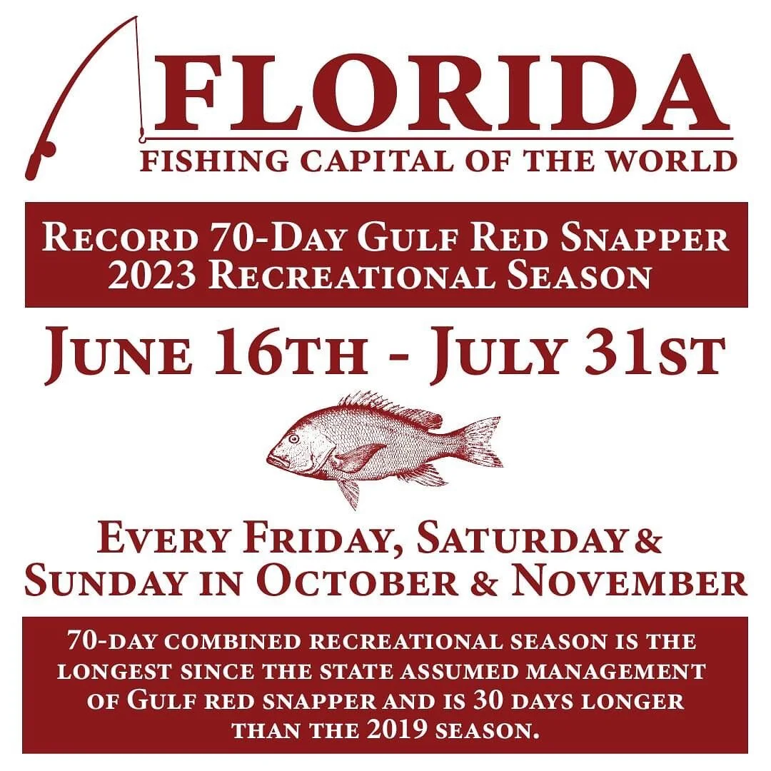 Snapper season has been announced, call and book your charter for this summer today.  Call or book online at www.destininshoreguides.com our website for the Cape Horn should be up and going soon.