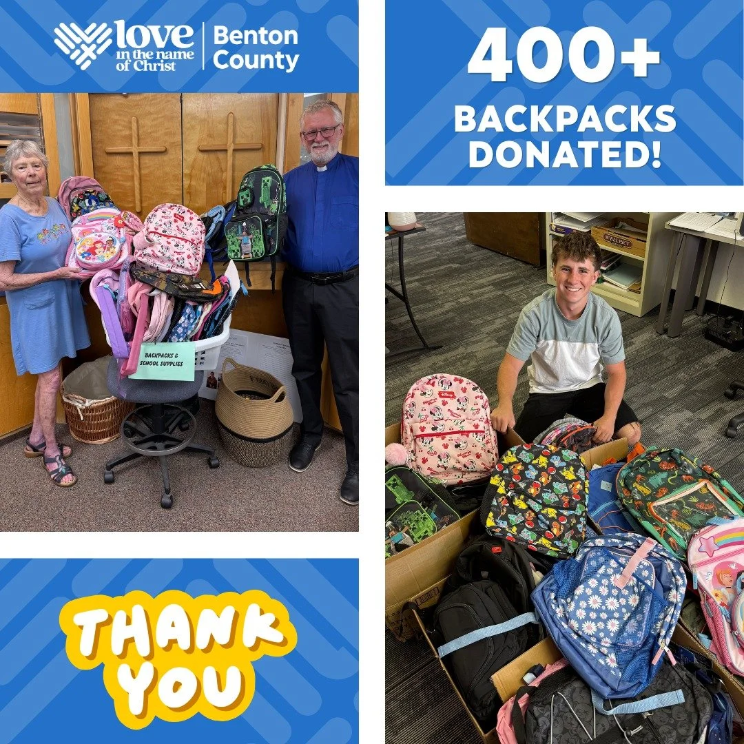🎒 400+ BACKPACKS. ONE BIG THANK YOU! 💙

What a blessing! Thanks to the incredible generosity of Benton County churches, 400+ backpacks were donated to @vinamosescenter  to help local students head back to school prepared and encouraged.

Every back