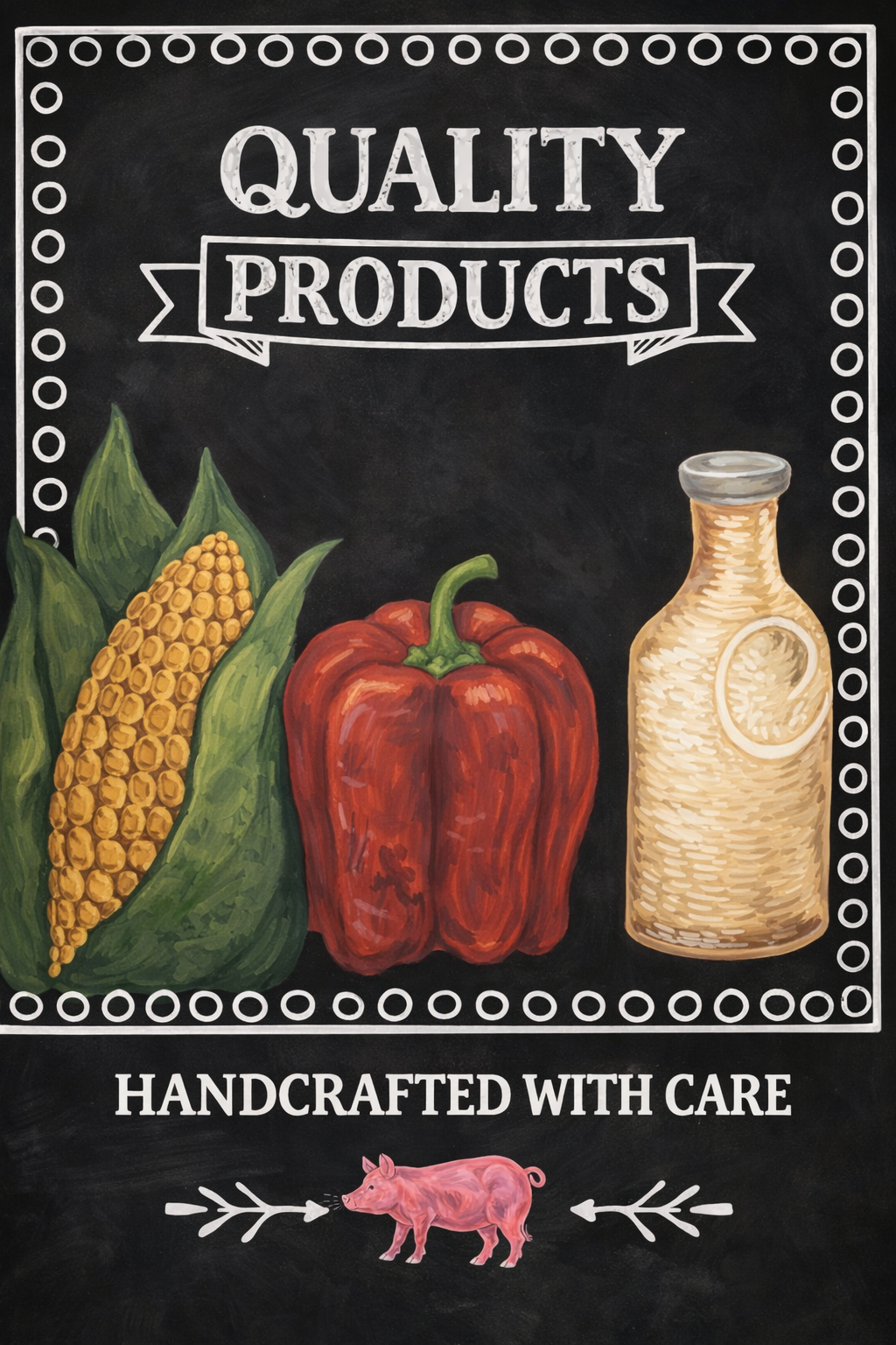 Hand-lettered chalkboard restaurant menu board showing detailed typography and illustration used in custom cafe and restaurant menu signage.