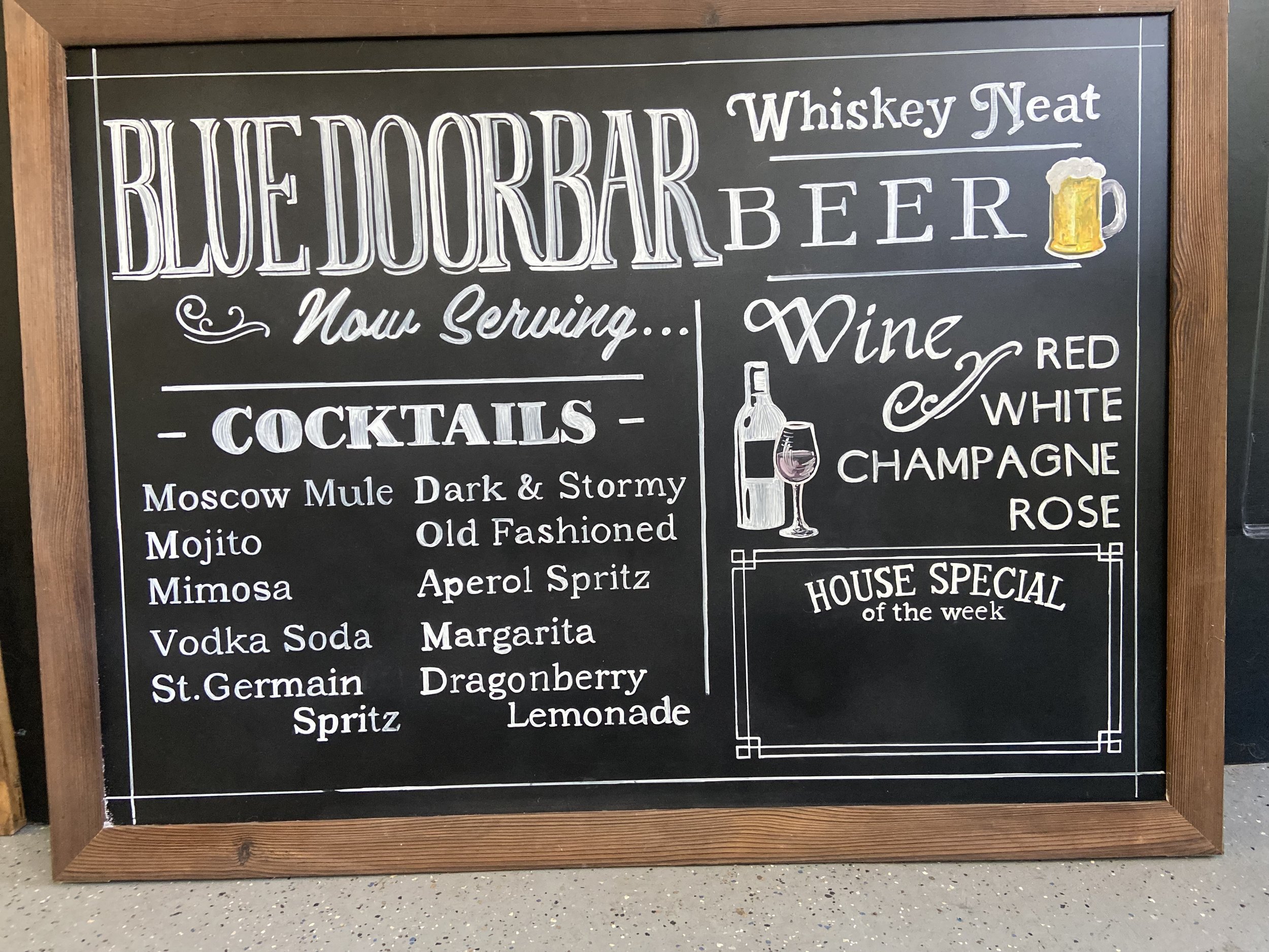 Cocktail & Bar Chalkboard Menu
Luxury bar chalkboard menu with hand-lettered cocktails, wine list, and beer offerings—classic typography with upscale appeal.