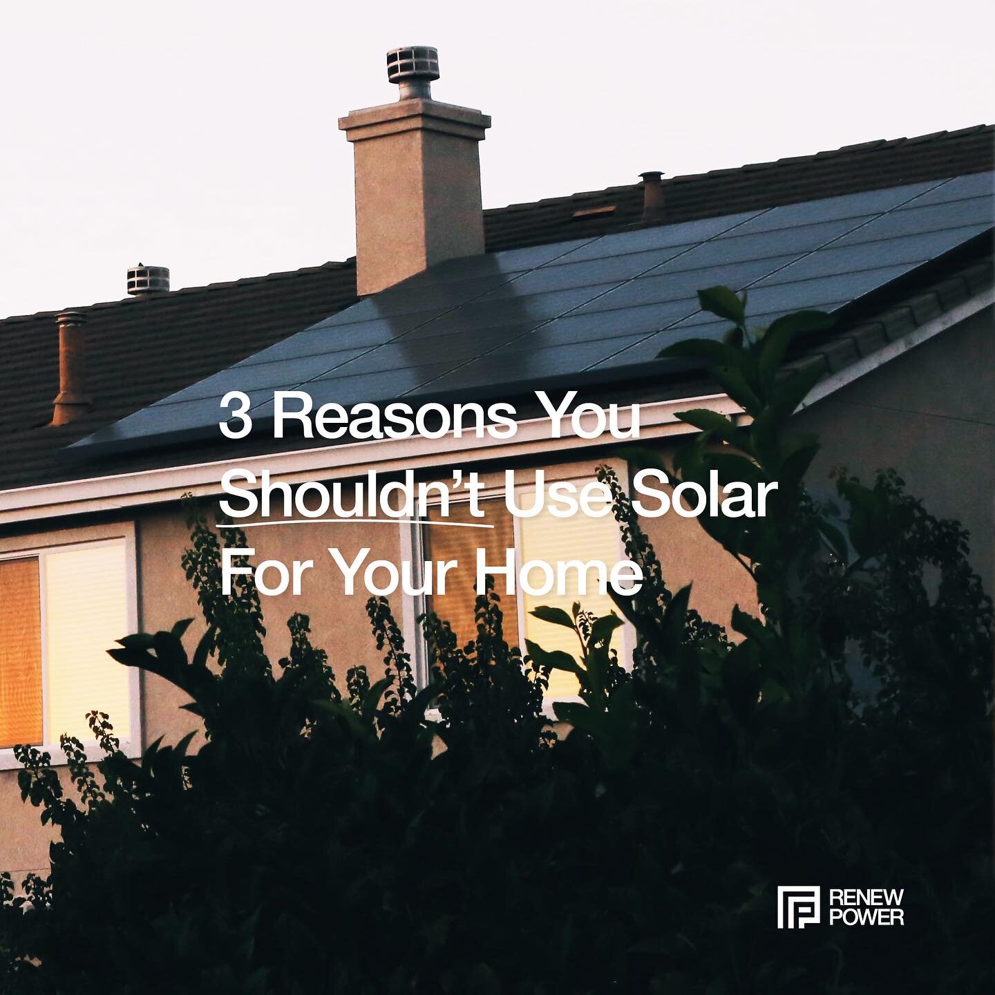 Don&rsquo;t be fooled. If you fall into this list, be sure to avoid Solar at all costs. 📈📈
#Renew
