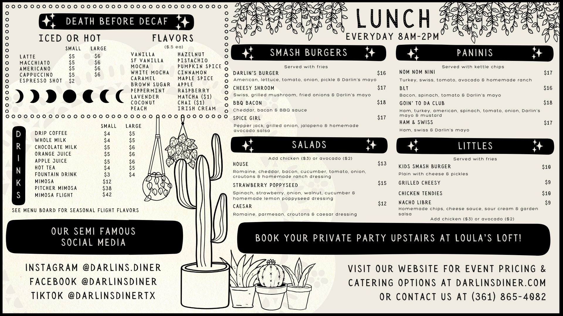 Menu — Darlin's Diner