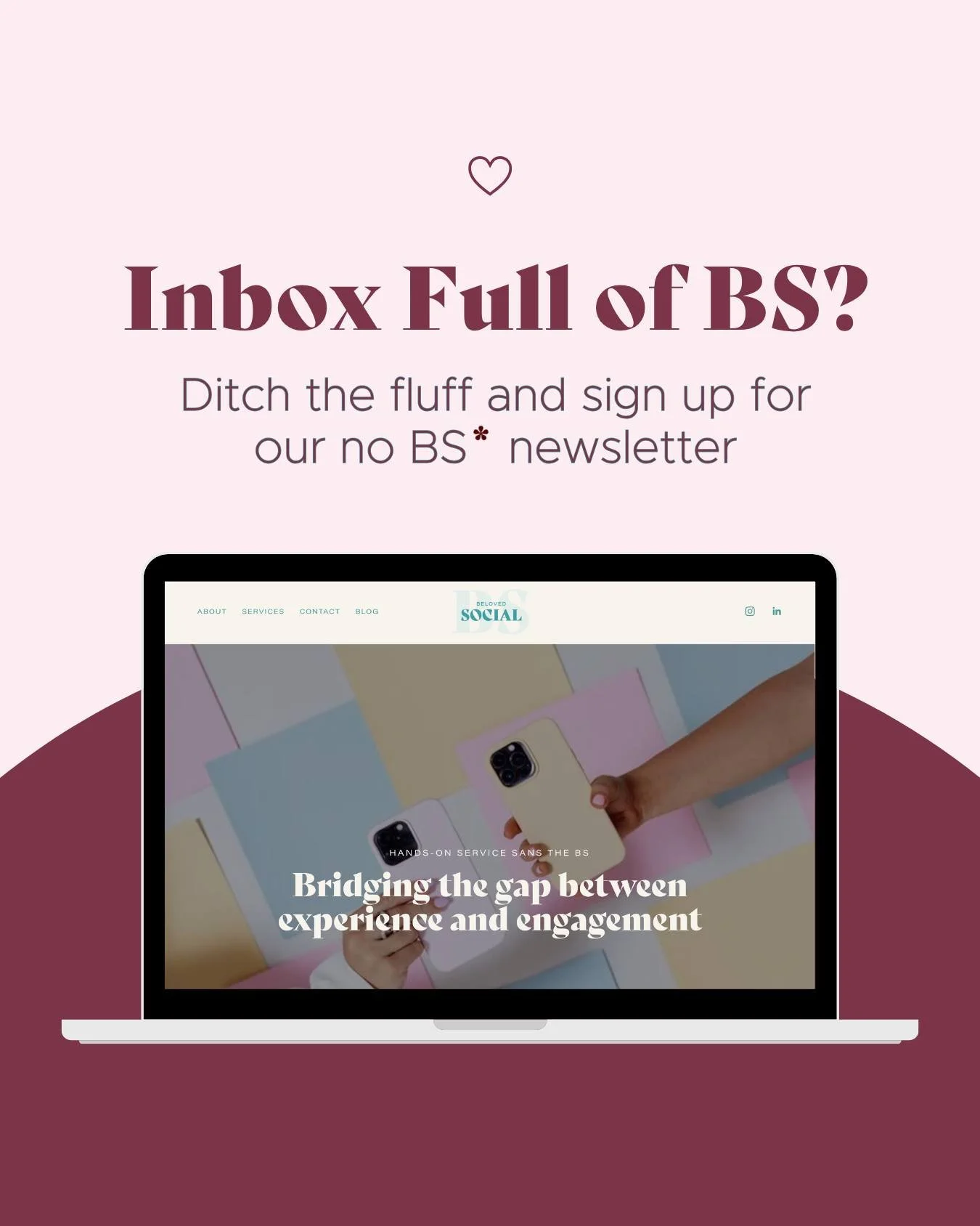 Give your inbox a glow-up!

Sign up for our no BS newsletter to receive insider-tips, incoming trends, and more updates from Beloved Social. Ditch the fluff, and keep the good stuff. Just tap the link in our bio!
.
.
.
.
.
.
.
.
.
#Content #Newslette