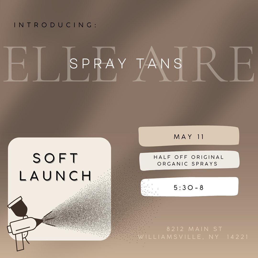 We are so very excited to announce that we will now be offering organic spray tans! On location or pop ups at the salon! @a.breighbeauty will be hosting a soft opening and there is limited availability to get half price spray tans for $25 on Thursday