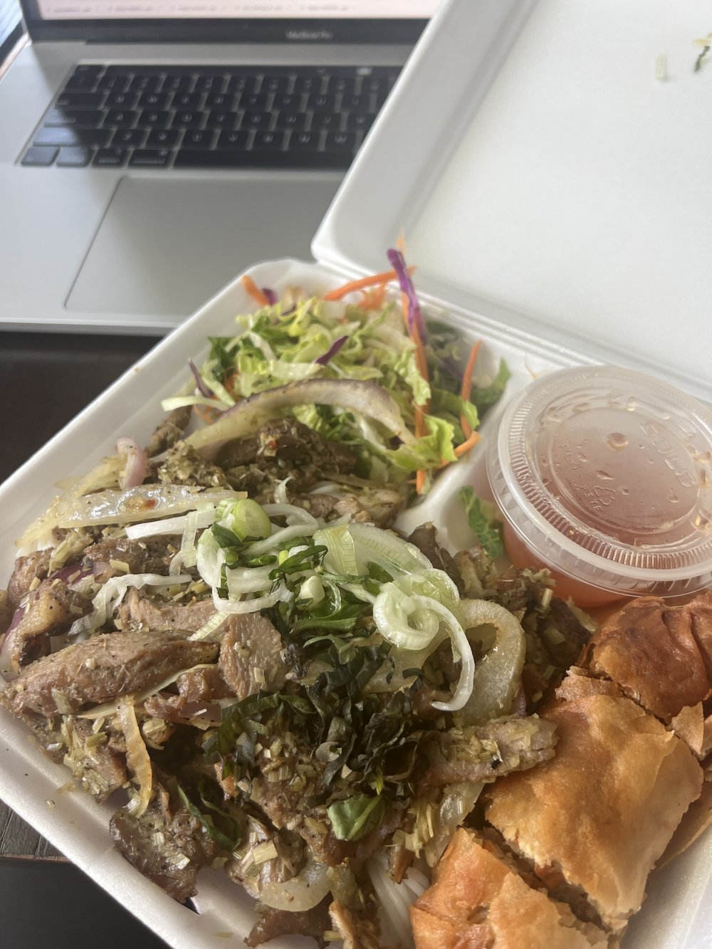 takeout lemongrass pork bowl from lily's