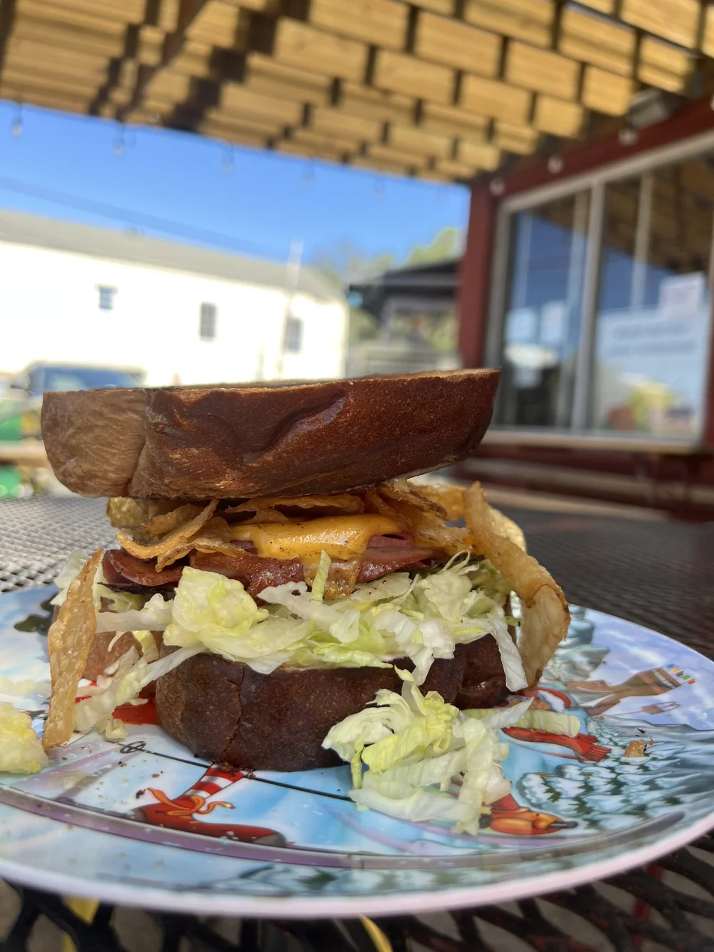 fried bologna sandwich at turkey &amp; the wolf