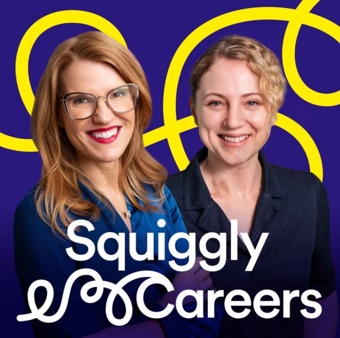 Squiggly Careers podcast cover about modern careers, strengths and leadership development.