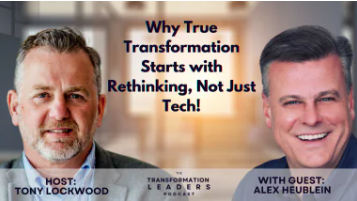 The Transformation Leaders Podcast cover about leading large-scale organisational change.