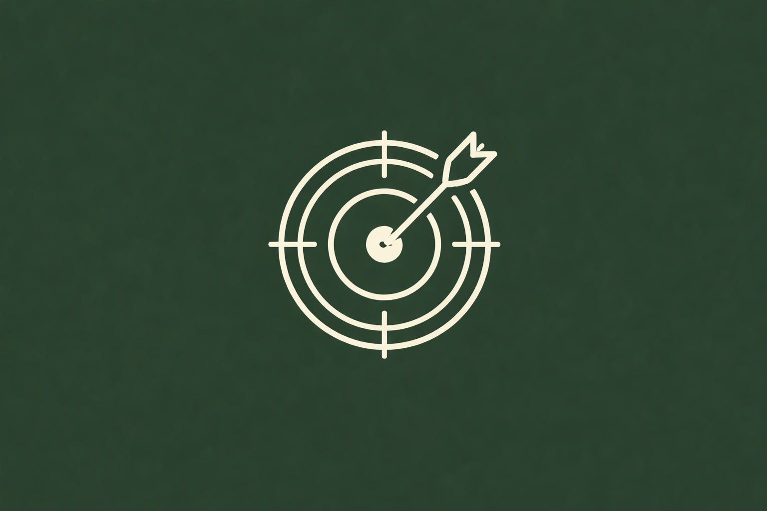 Coachig outcomes icon - target with arrow on dark green