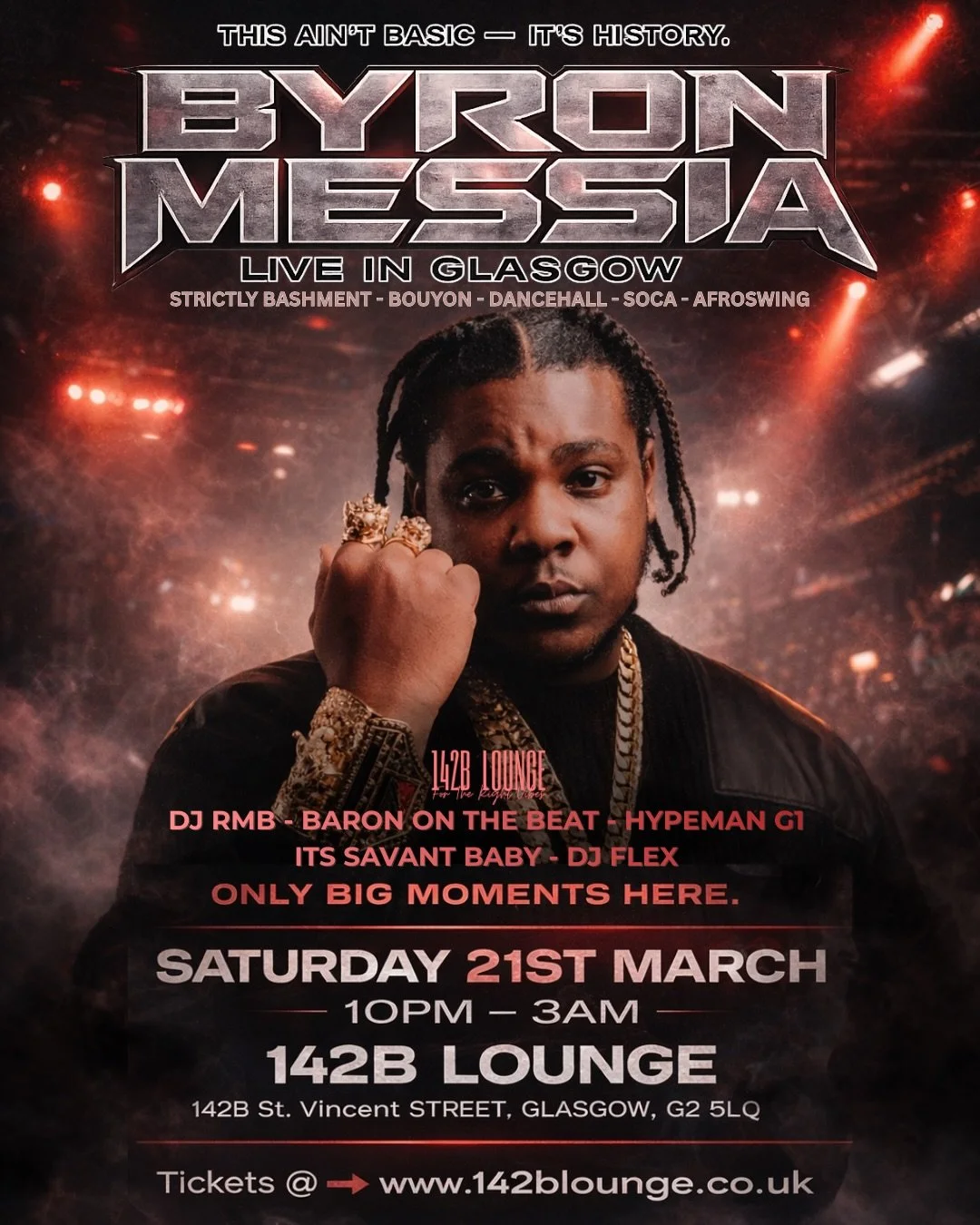 🔥 MAIN ARTIST DROP &mdash; GLOBAL HITMAKER TOUCHING GLASGOW 🔥
BYRON MESSIA &mdash; LIVE IN GLASGOW 🇯🇲🔥
The voice behind &ldquo;Talibans&rdquo; is pulling up and this is a major cultural moment.
From Caribbean anthems to global charts &mdash; Byr