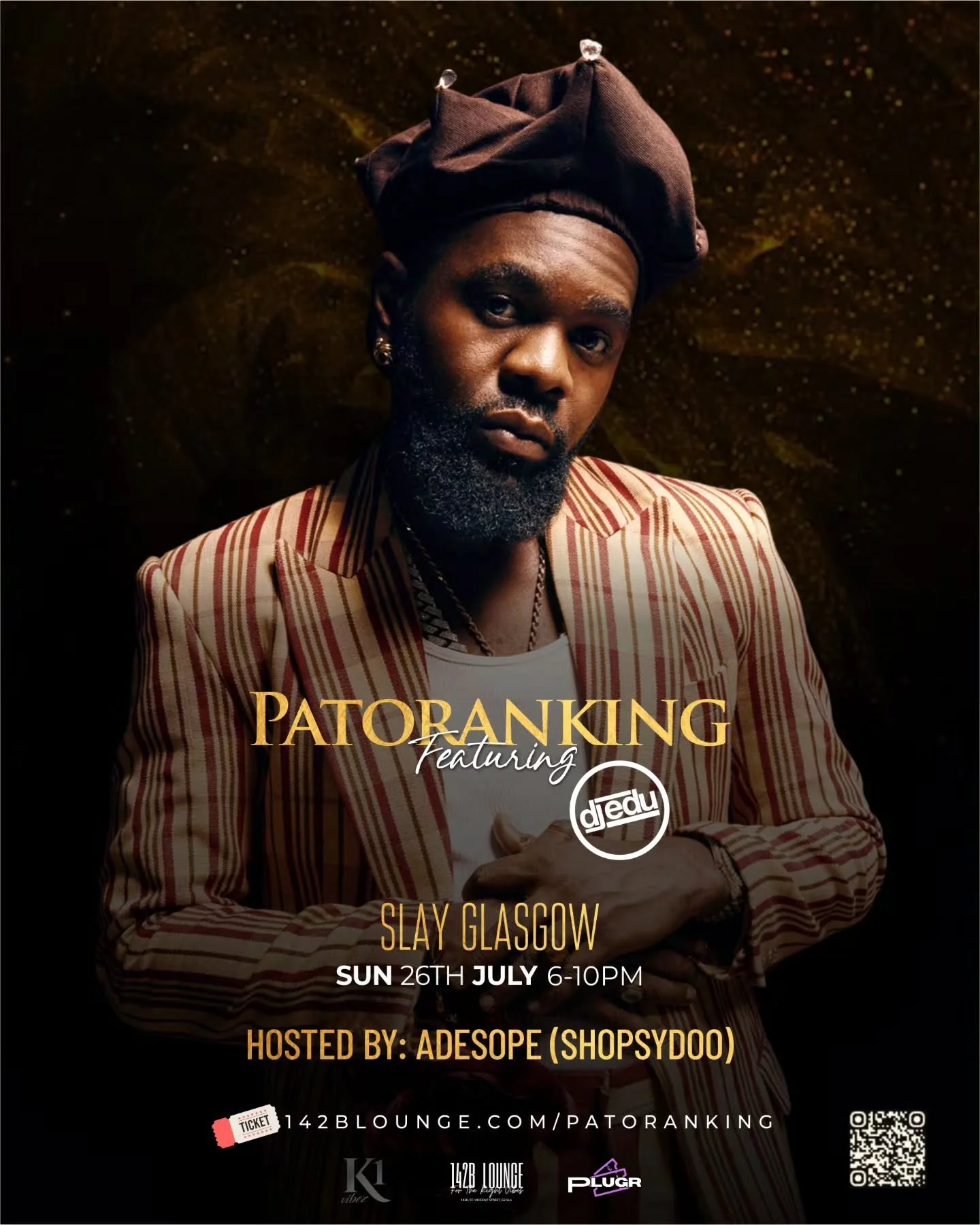 @patorankingfire Live in Glasgow, Sun 26th July 🎙️

Afrobeats. Dancehall. Anthem after anthem.
🎧 @iamdjedu setting the tone + 🎤 @adesope_shopsydoo main host🔥🫡

📍Slay Glasgow G1 1UL

Doors close  8pm don't get left outside 🌃

#GlasgowDancehall 