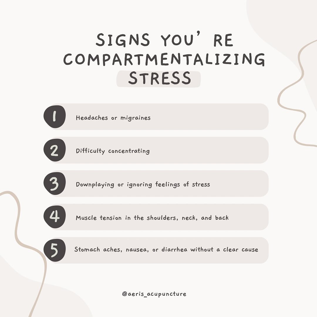 Let&rsquo;s talk about how compartmentalizing stress is terrible for your body. We all try, but ignoring it never makes it disappear. And not dealing with it makes stress show up in unpleasant ways like headaches, tight muscles, nausea, diarrhea, ins
