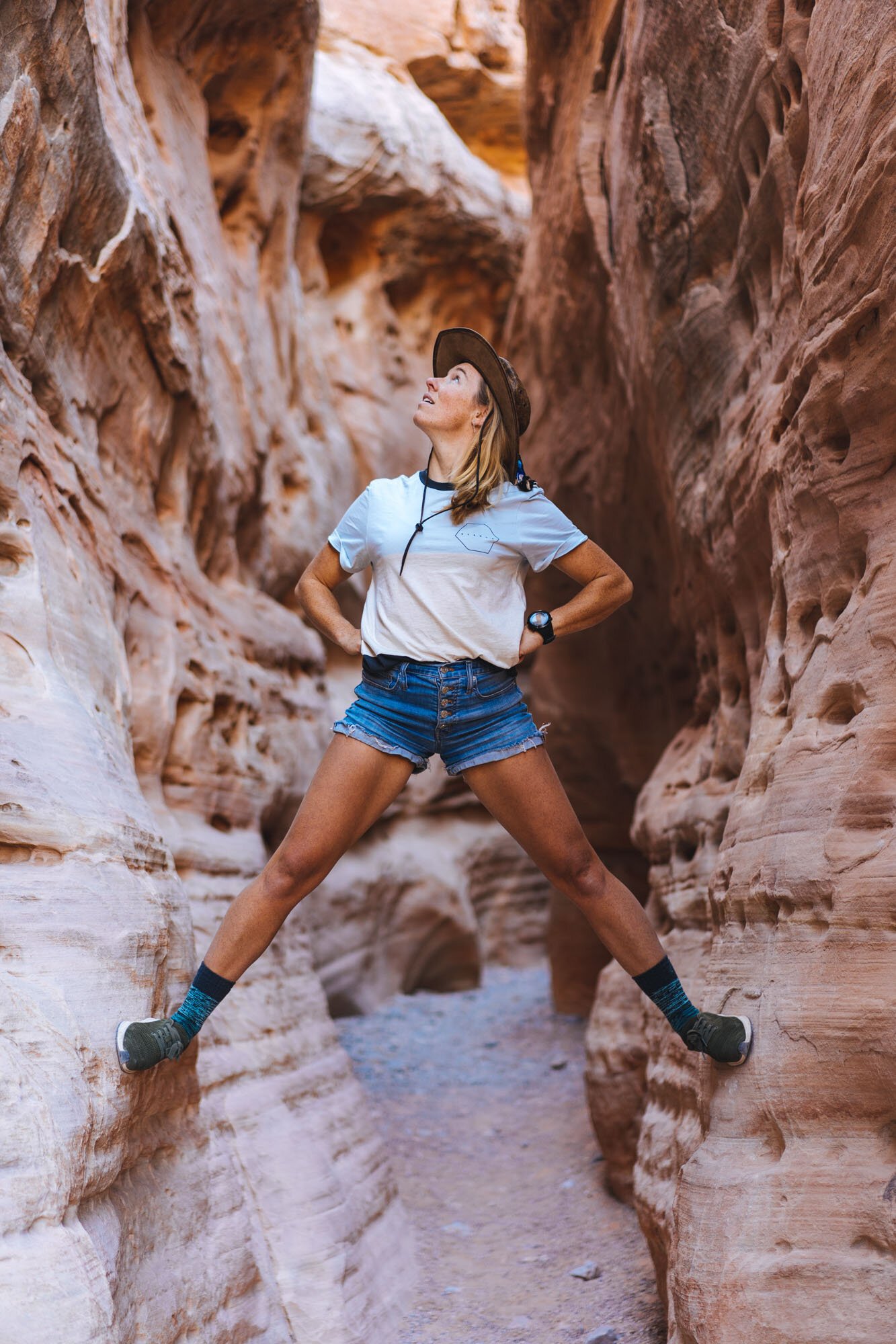 MAK in a slot canyon in Valley of Fire