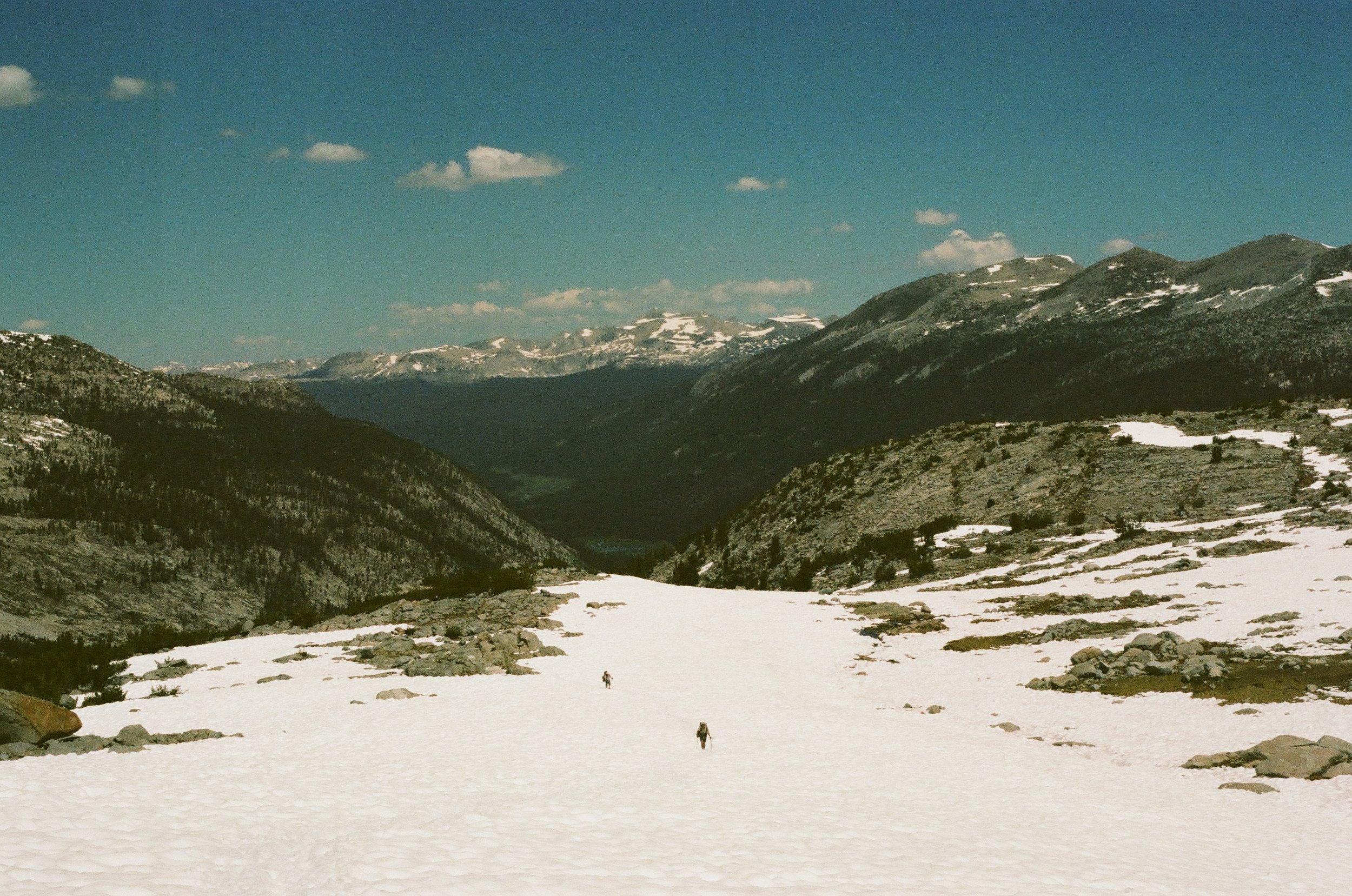 Owen and Sissy climbing up Donohue Pass, 35mm film 