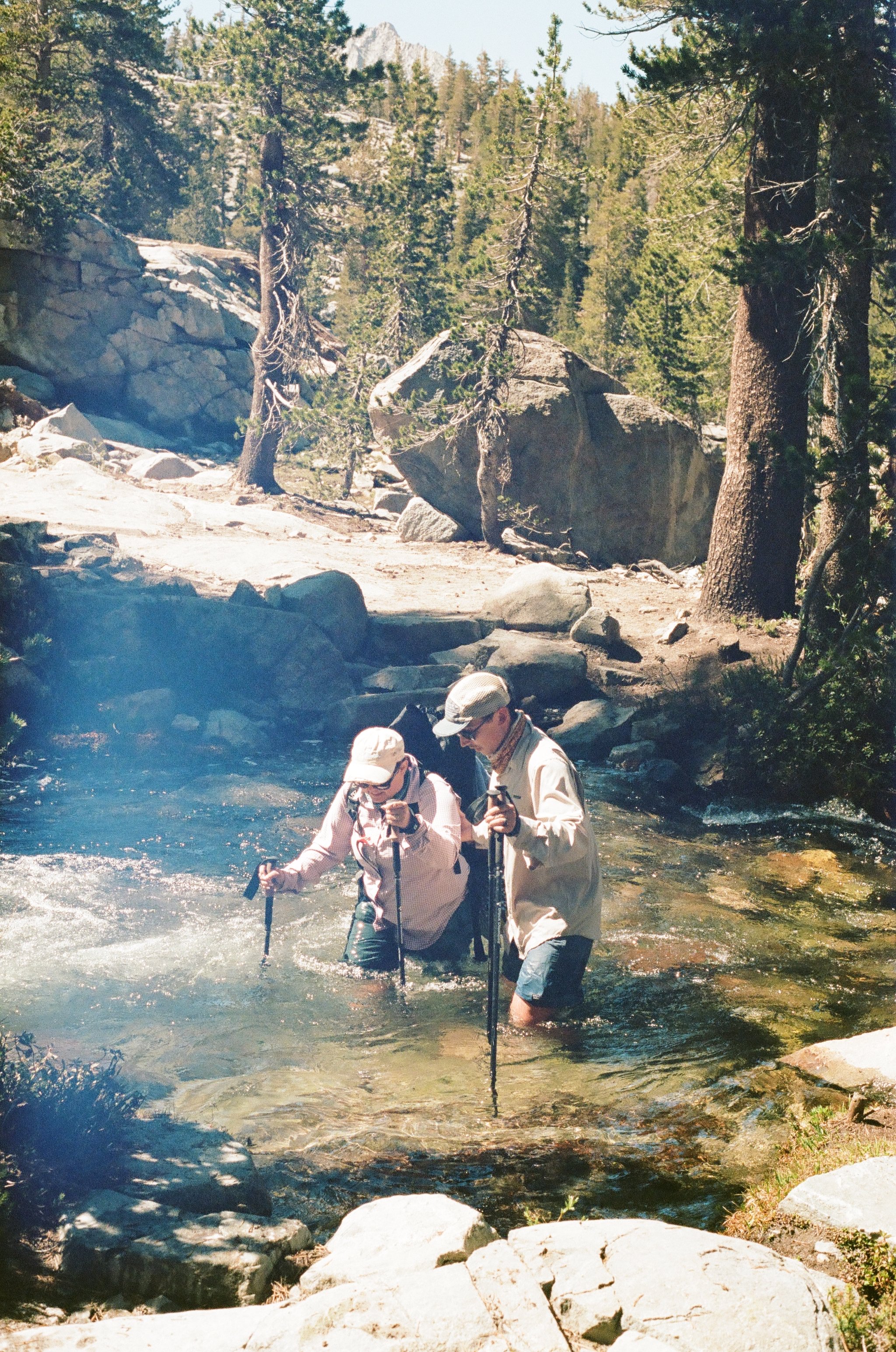  Owen helping Sissy ford a creek near Island Pass, 35mm film 