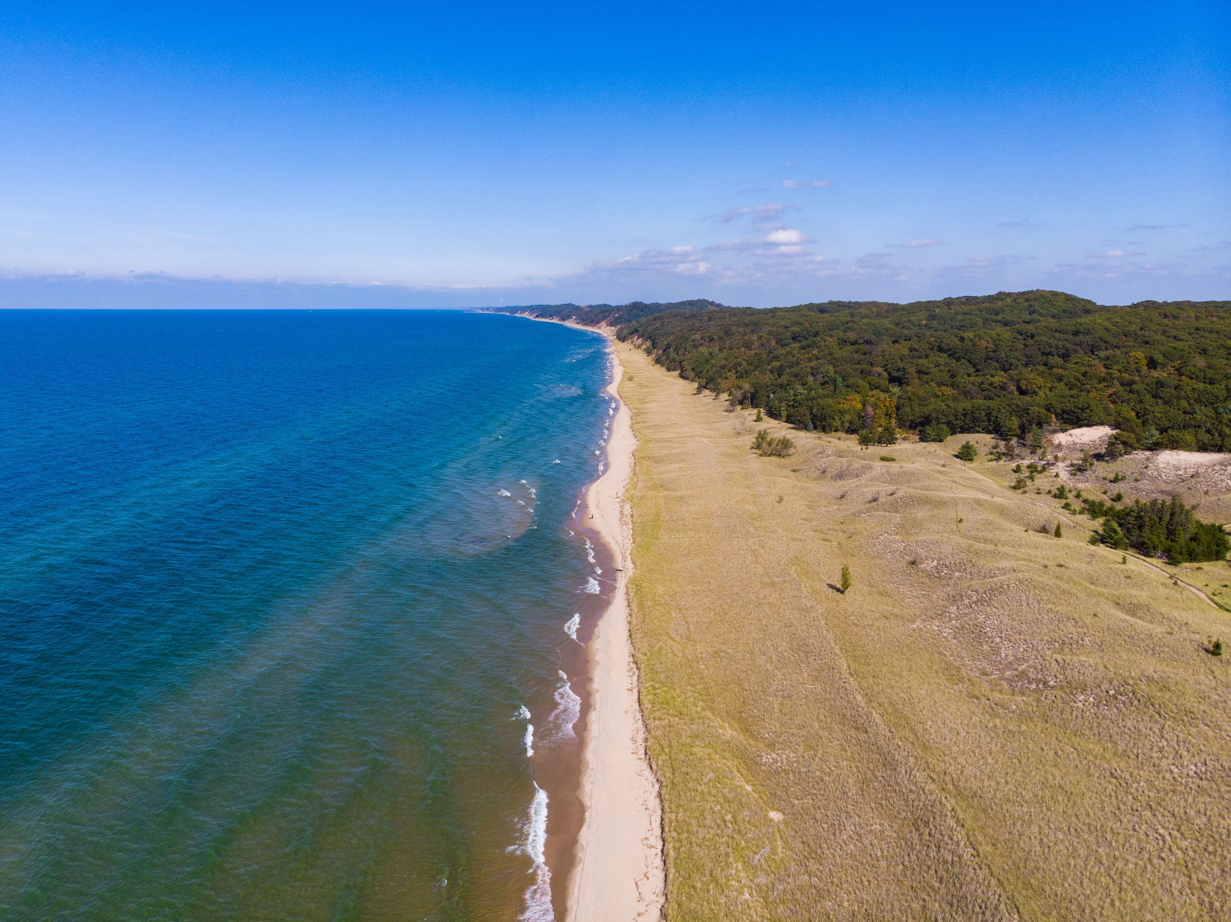  Aerial shot of Saugatuck Dunes State Park once we made it out to the coast 