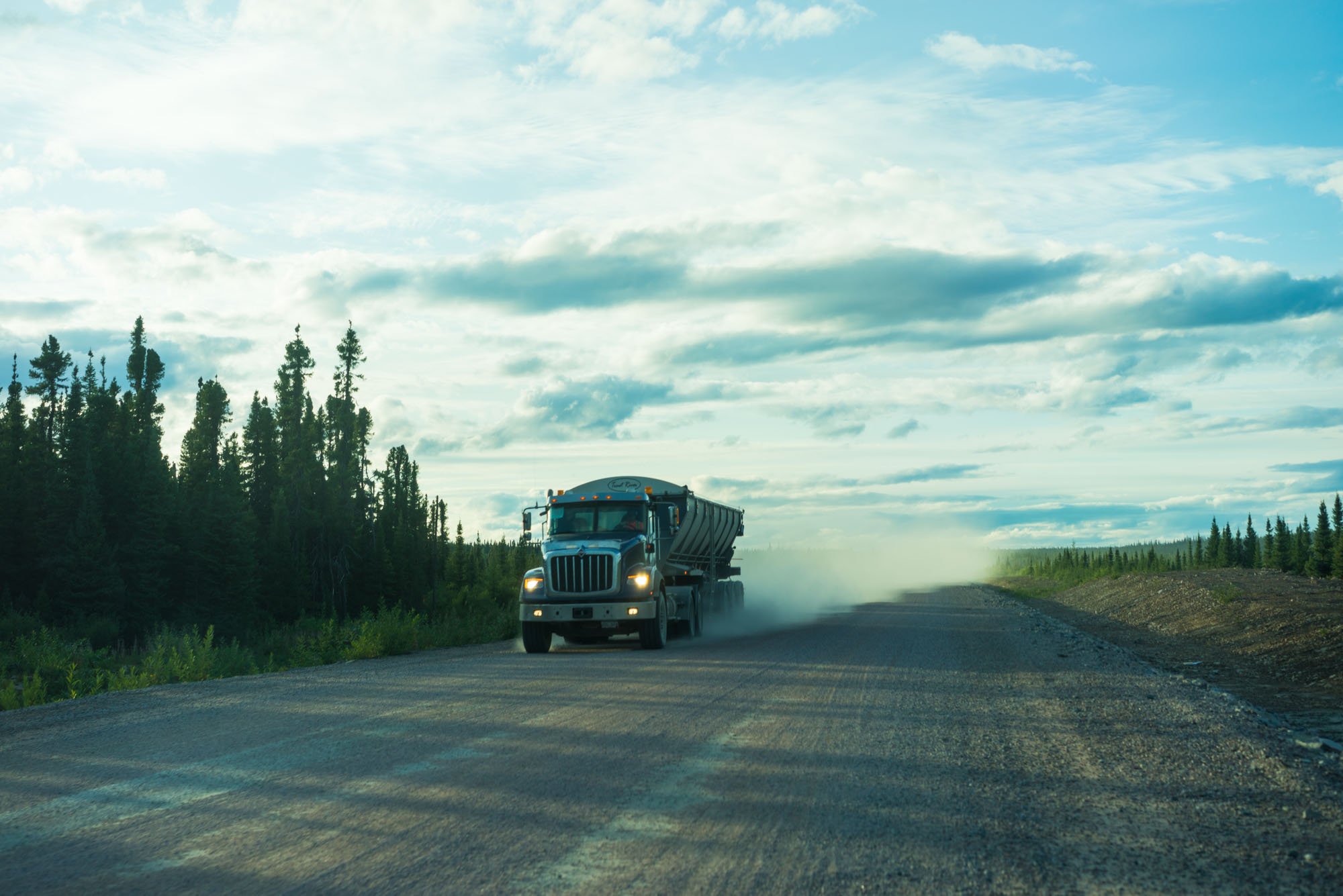  Construction vehicles were the only other people we would see on the Trans Labrador HWY 