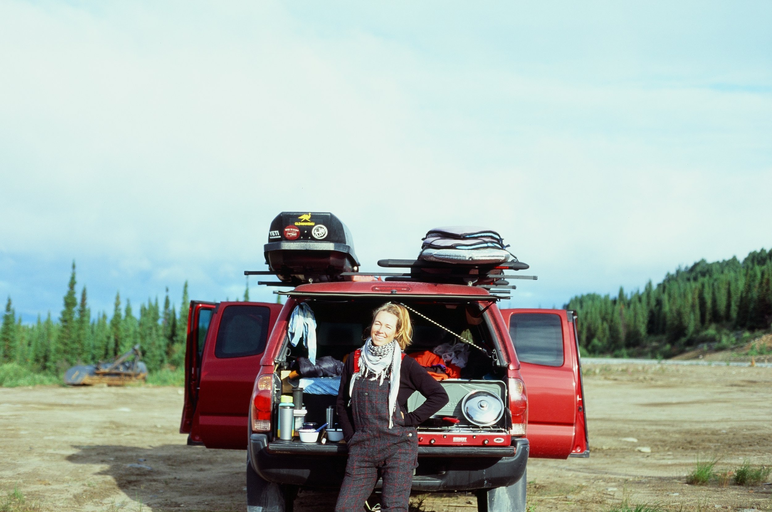  MAK at camp on the Trans Labrador HWY, 35mm 