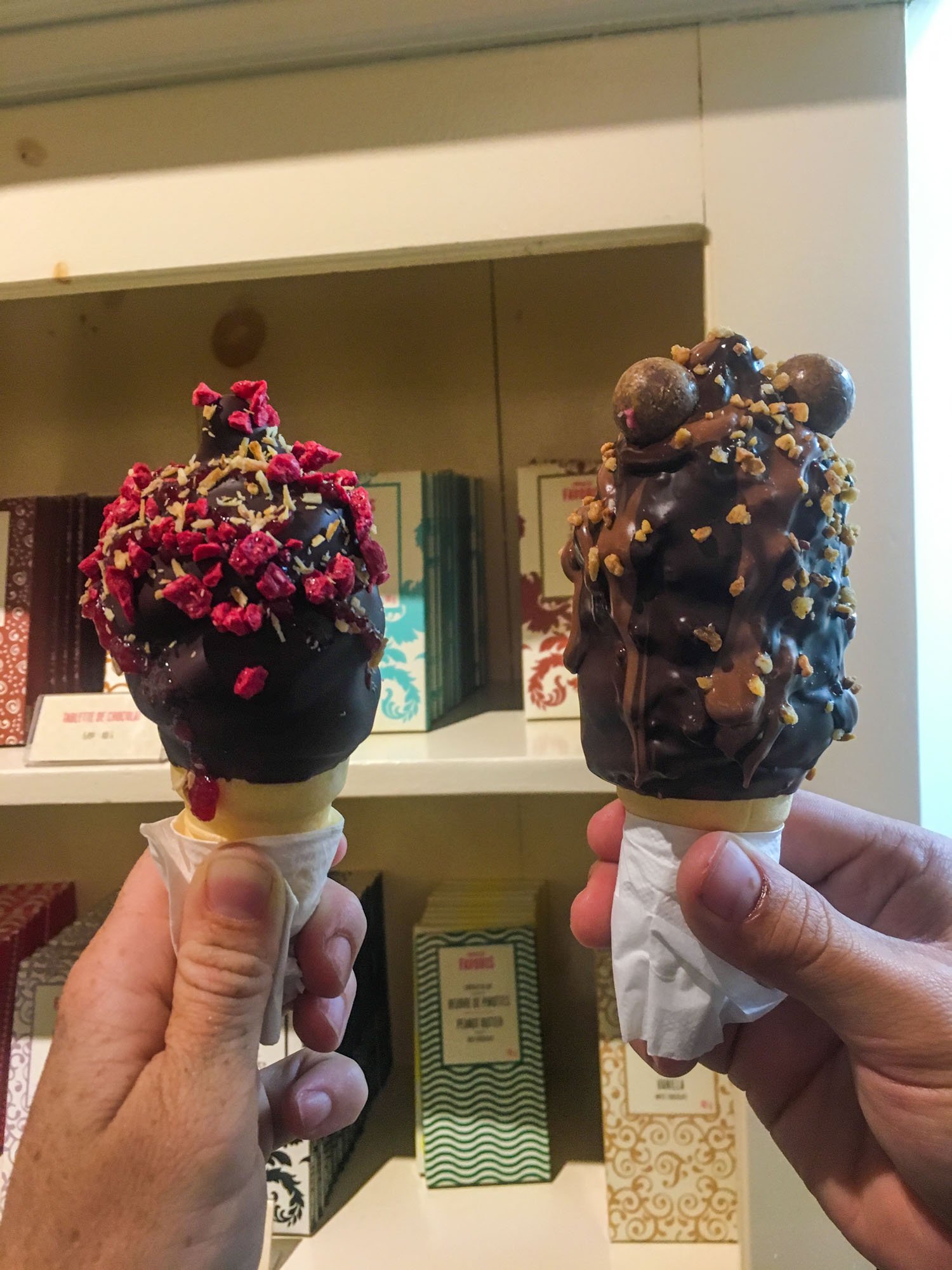 Our fancy dip cones from Chocolats Favoris 