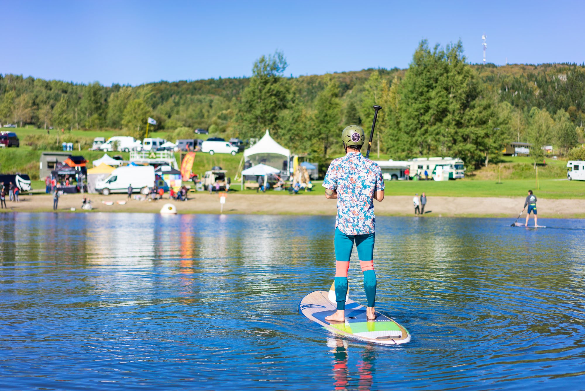  Julien paddle boarding around  