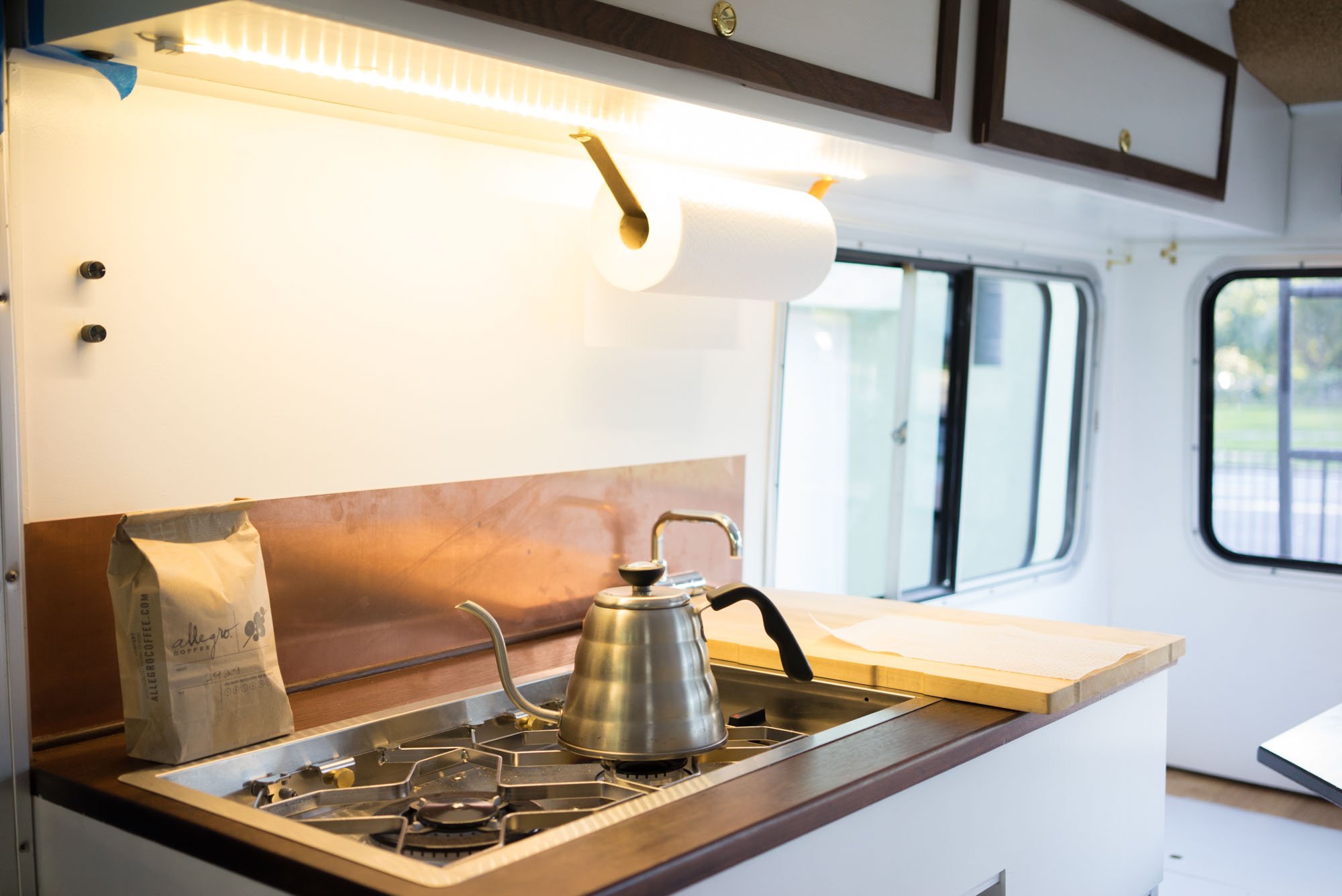 LED strip lighting the counter