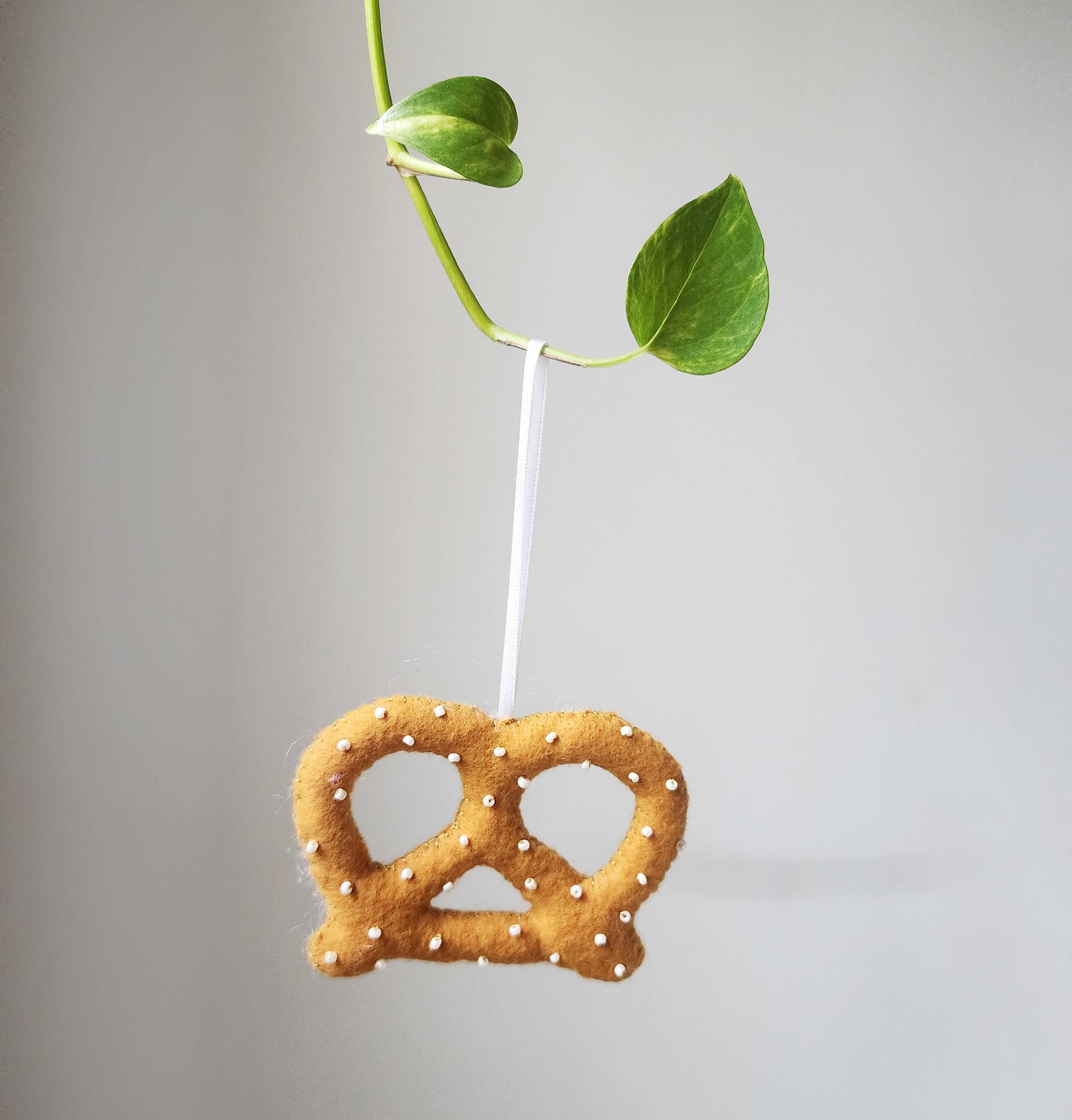 Pretzel Felt Good Food Ornament