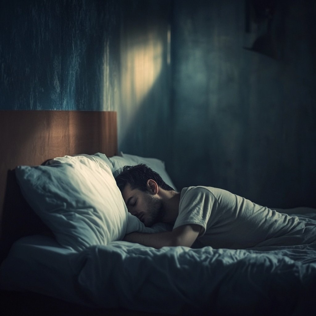 A man lying in bed with a sad expression, reflecting the emotional toll of depression and the need for support.