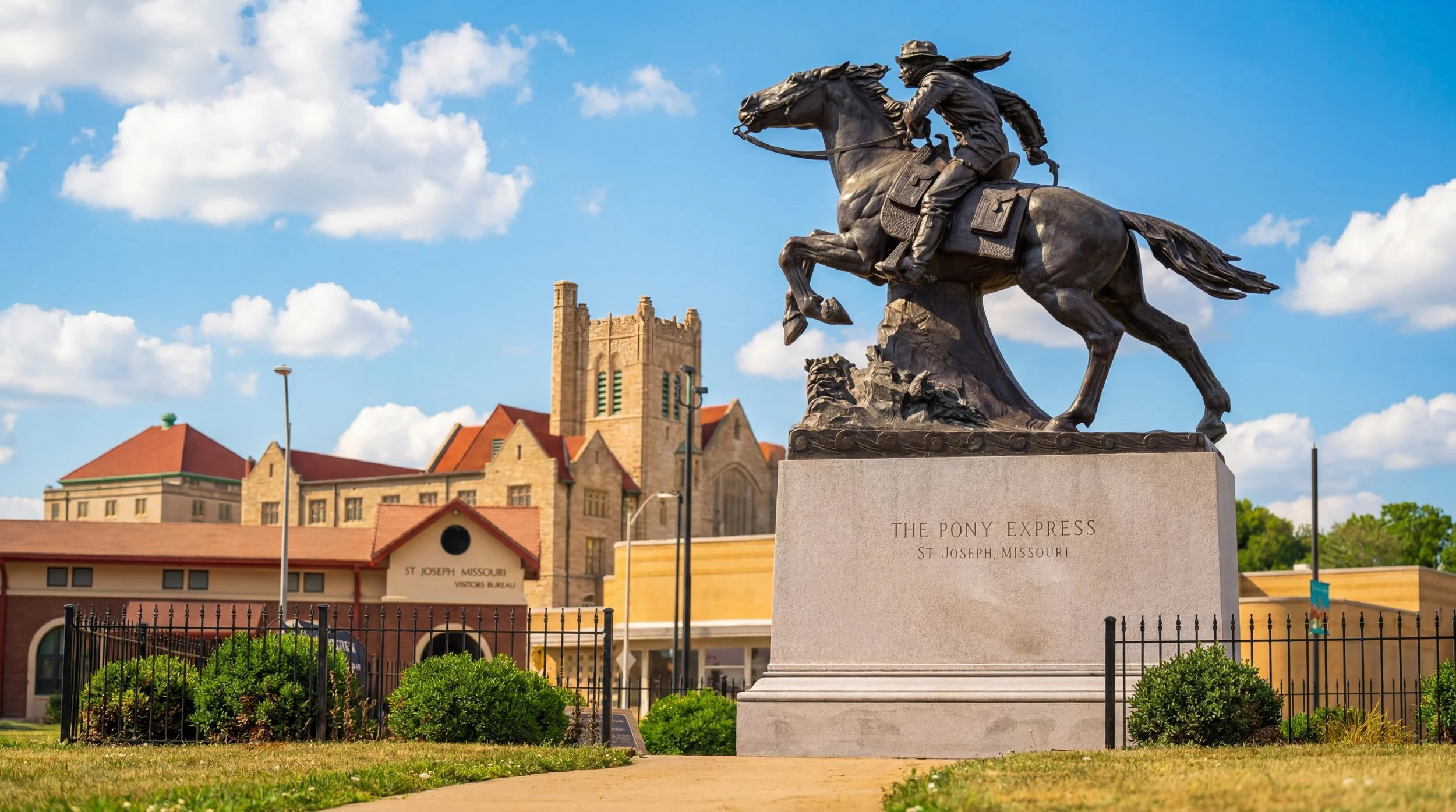 Pony Express monument in St. Joseph, Missouri