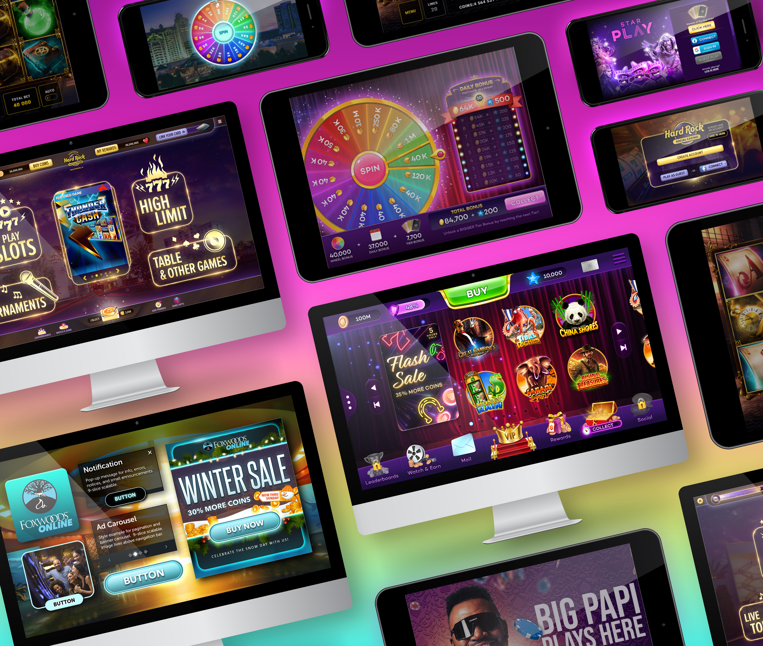 Greentube Pro B2B for Hard Rock, Foxwoods, The Star, Treasure Island, and Mount Airy (2015-2020)