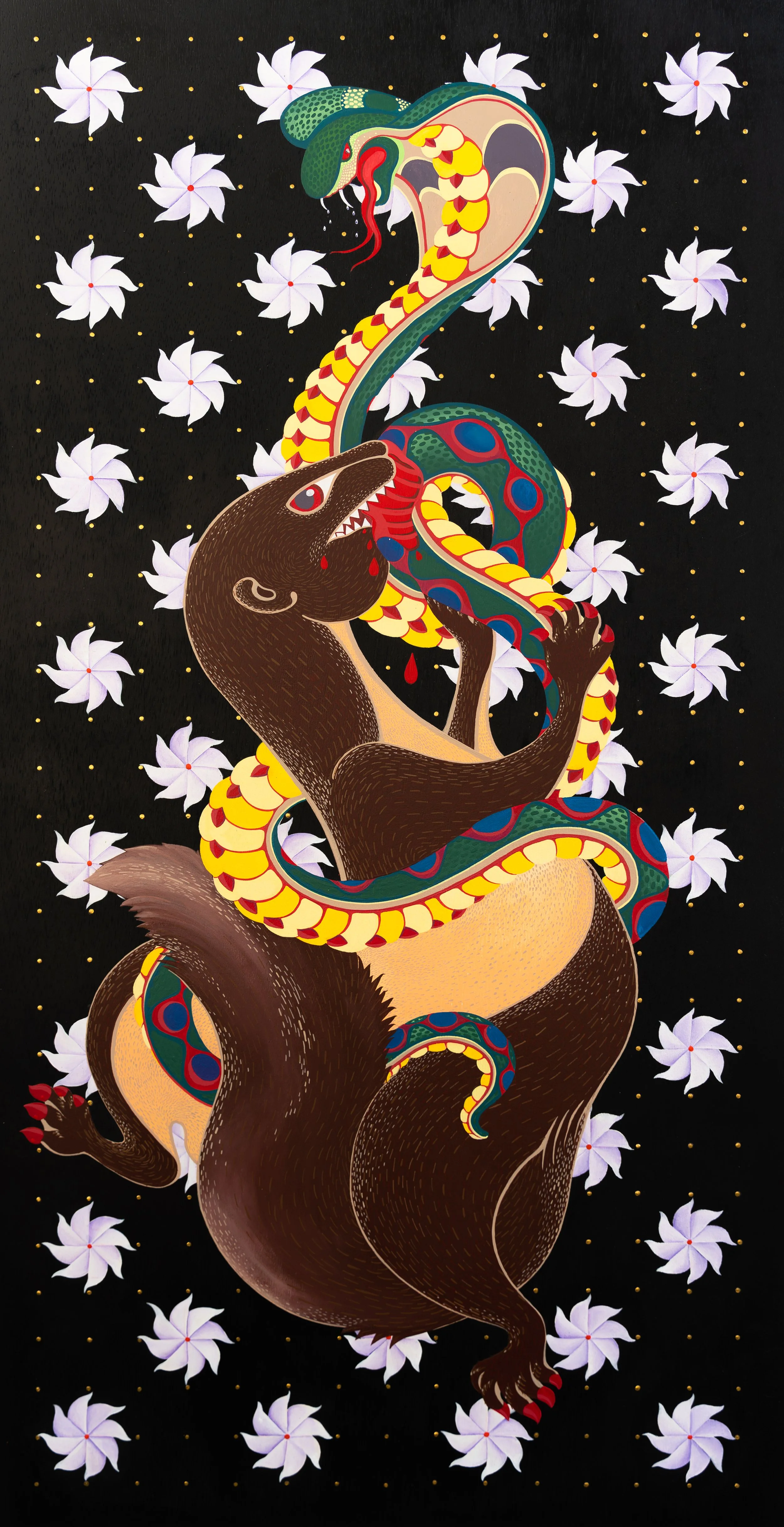 Saldanha_SnakeandtheMongoose.24'' 48'' - Suneeva Saldanha.jpg