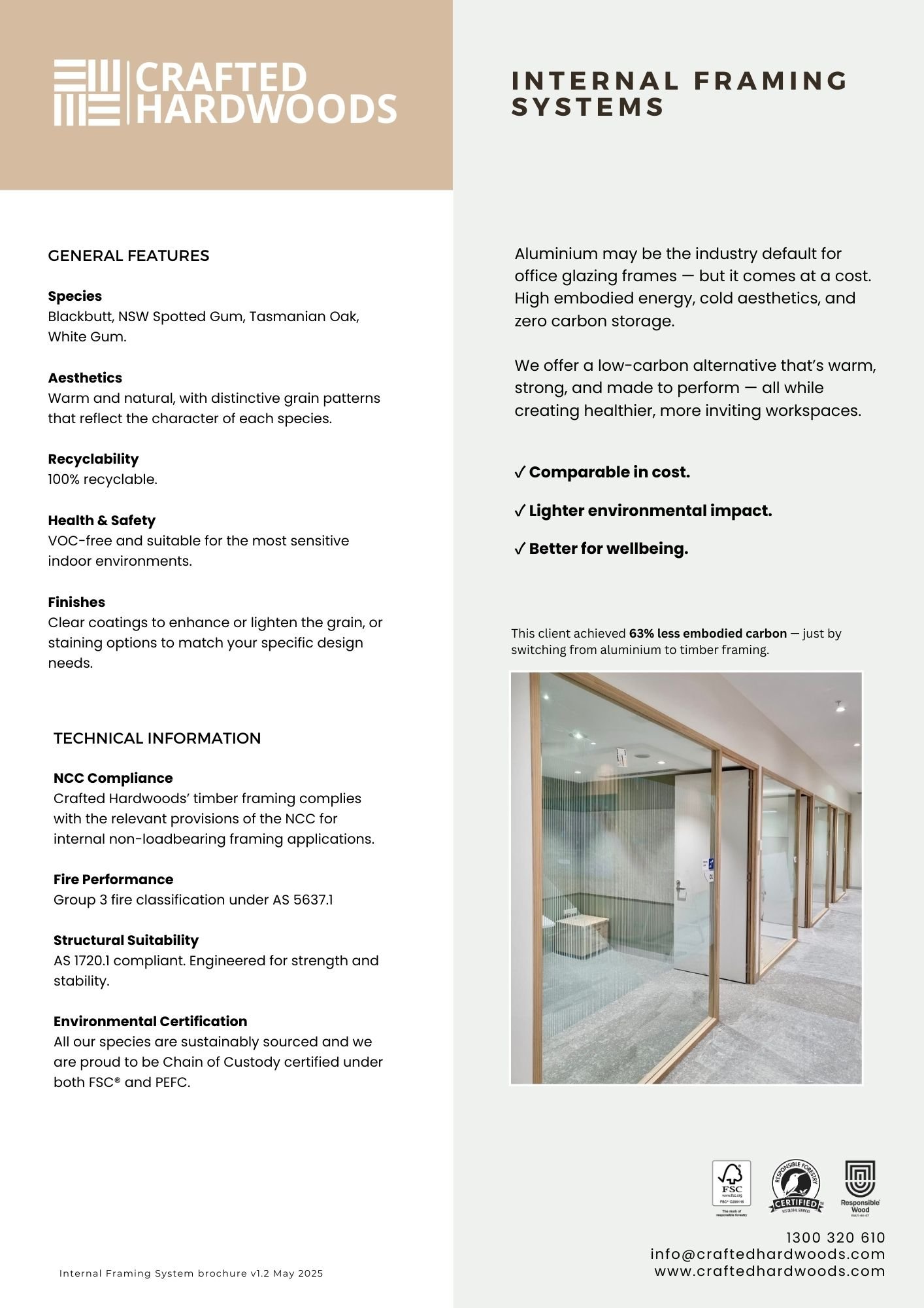 Specifications and Downloads — Crafted Hardwoods