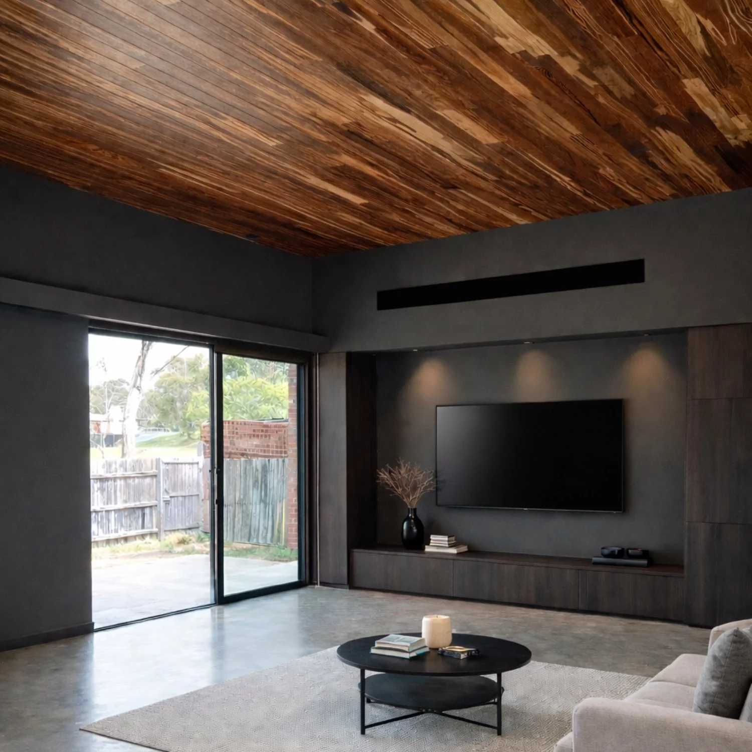 timber lining ceiling