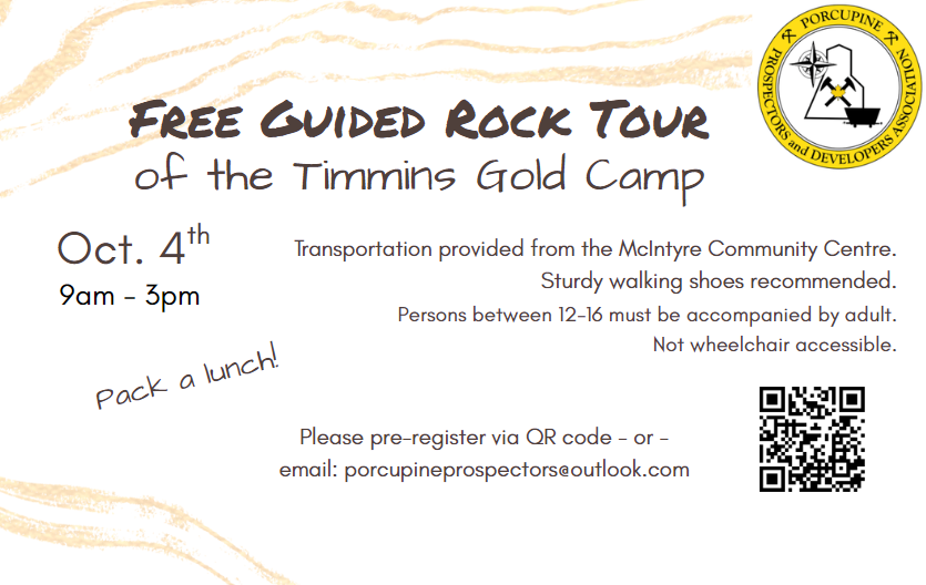 Guided Rock Tour of the Timmins Gold Camp