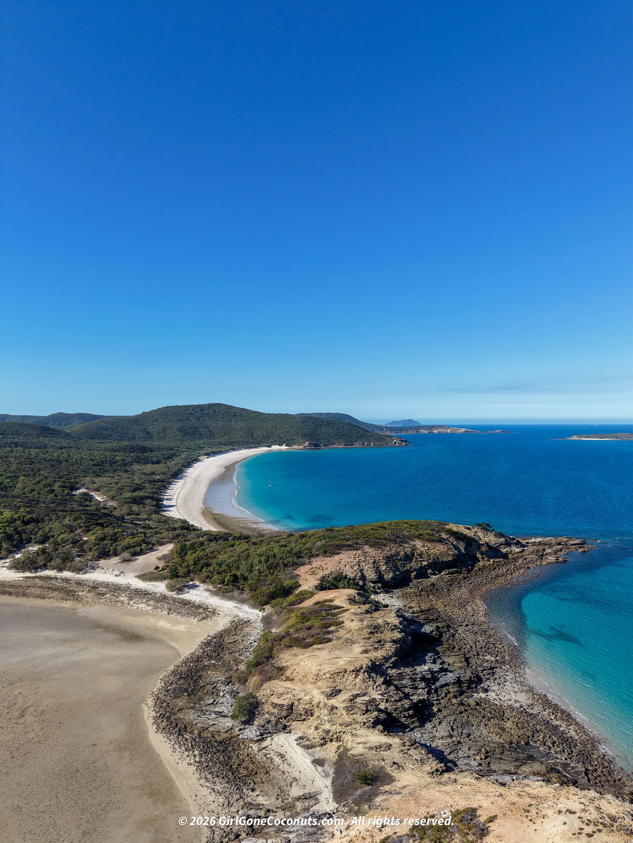Long Beach and Monkey Beach aerial views.