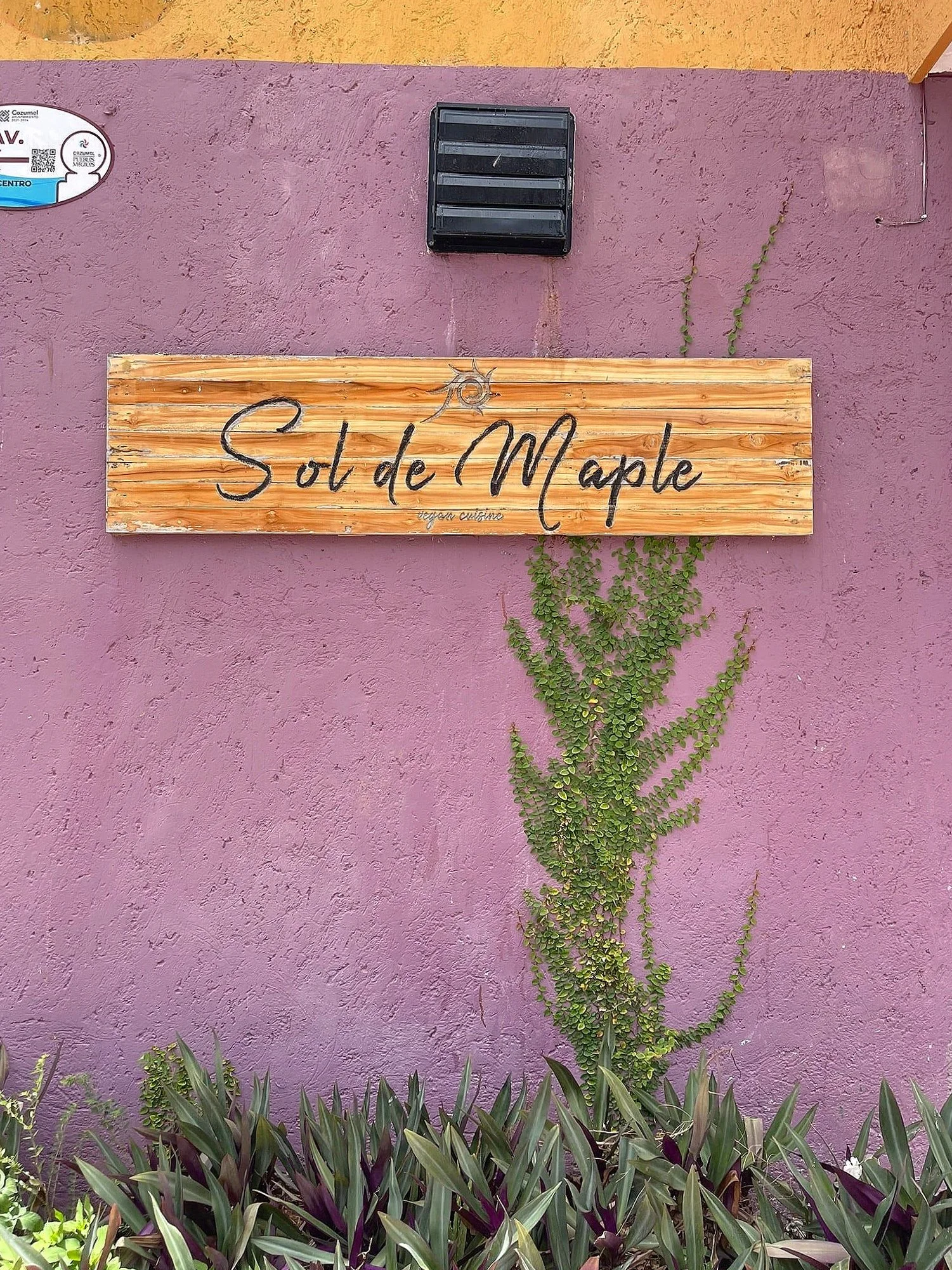 Sol-de-Maple-Sign-Vegan-Restaurants-Cozumel