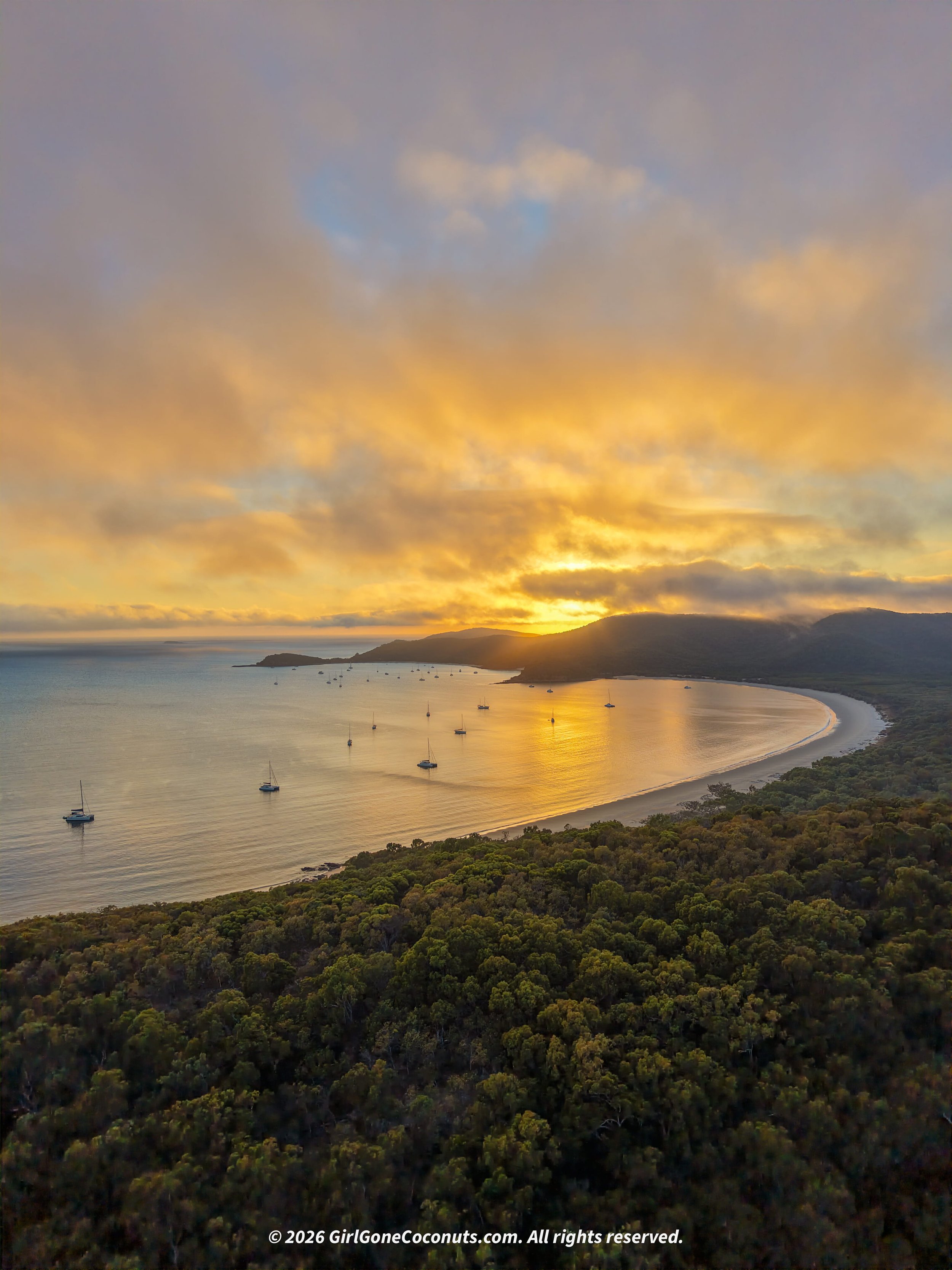 Sunrise views from Leeke's Beach on Great Keppel Island.