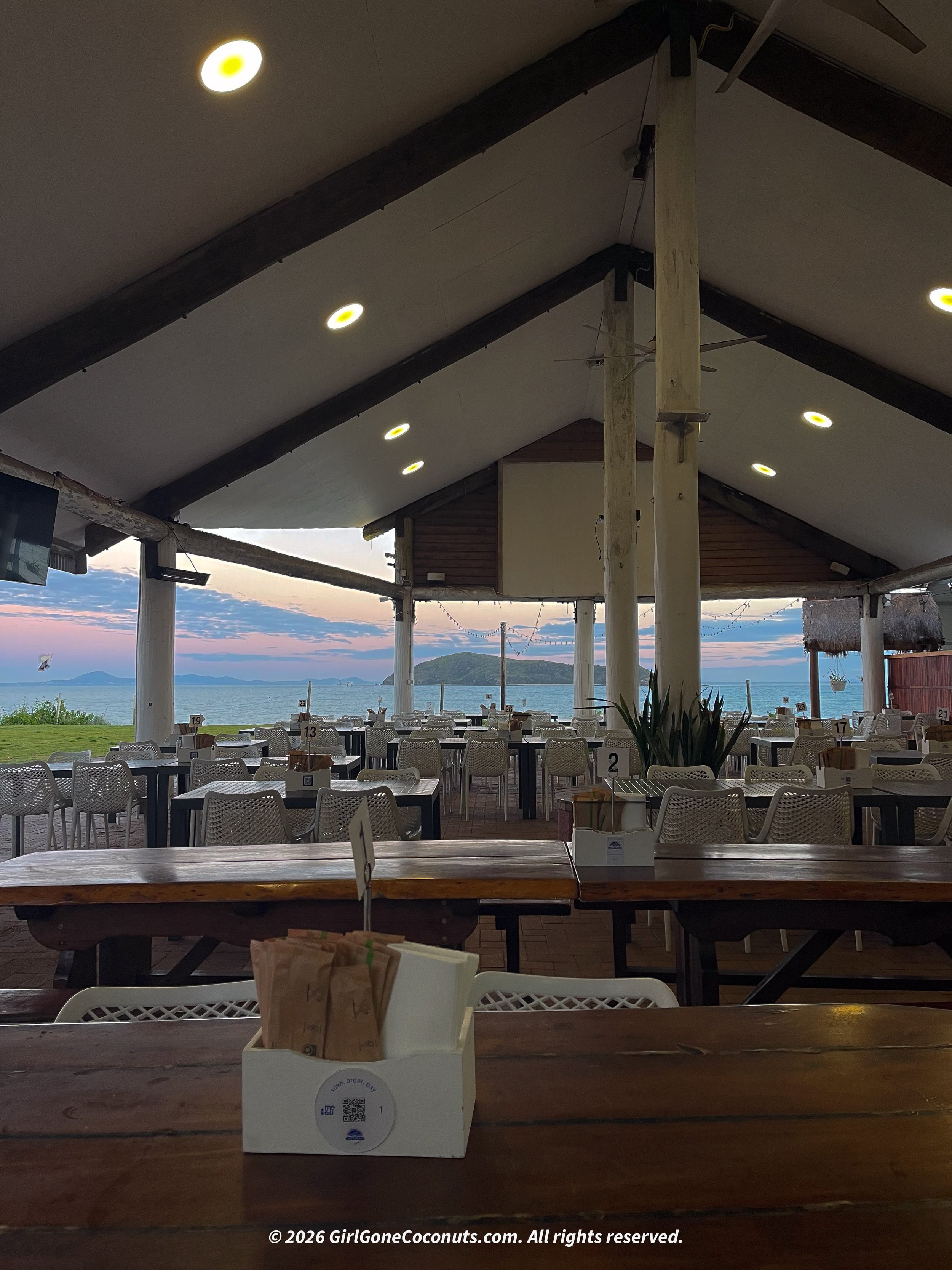 A view of Great Keppel Island's Bar and Bistro along with its dreamy view.