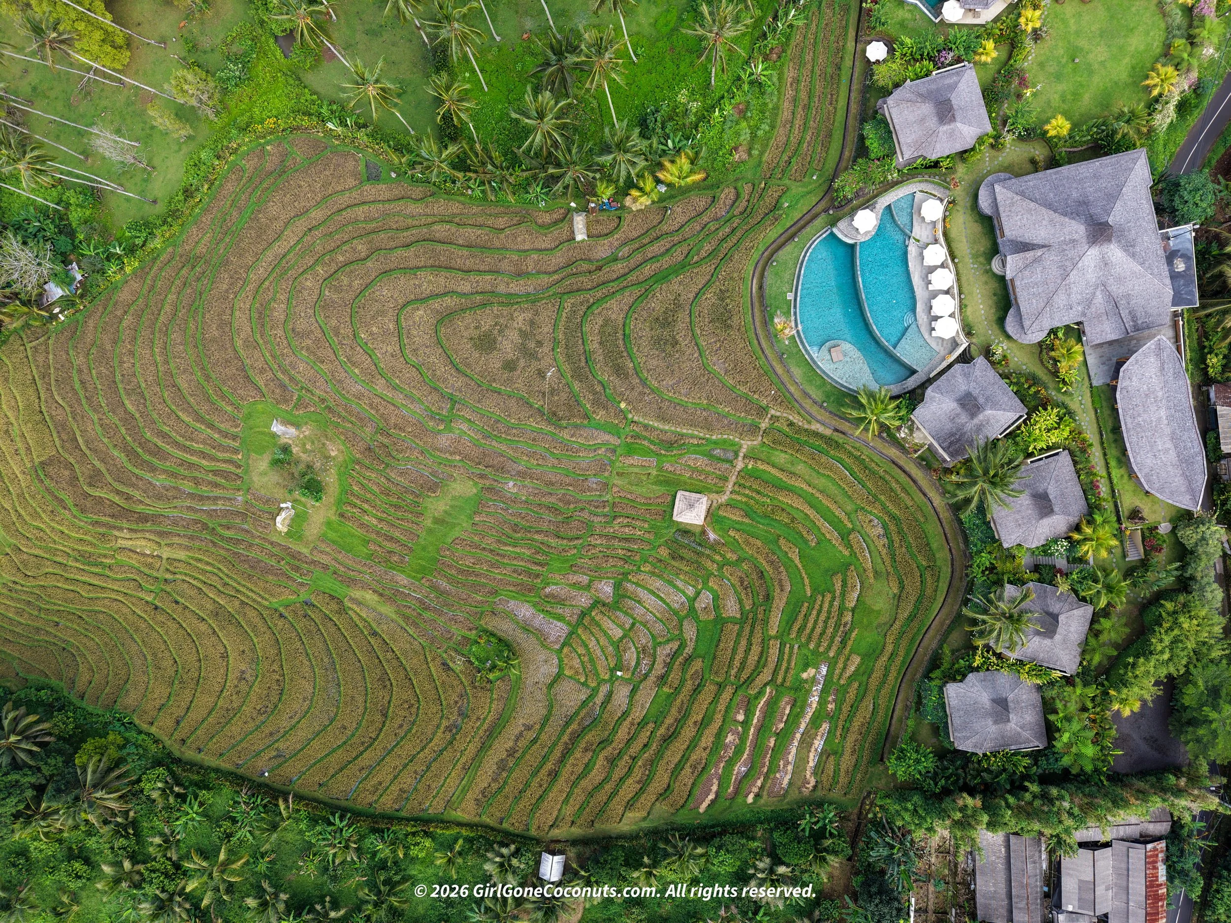An aerial view over Puri Dajuma Bali.