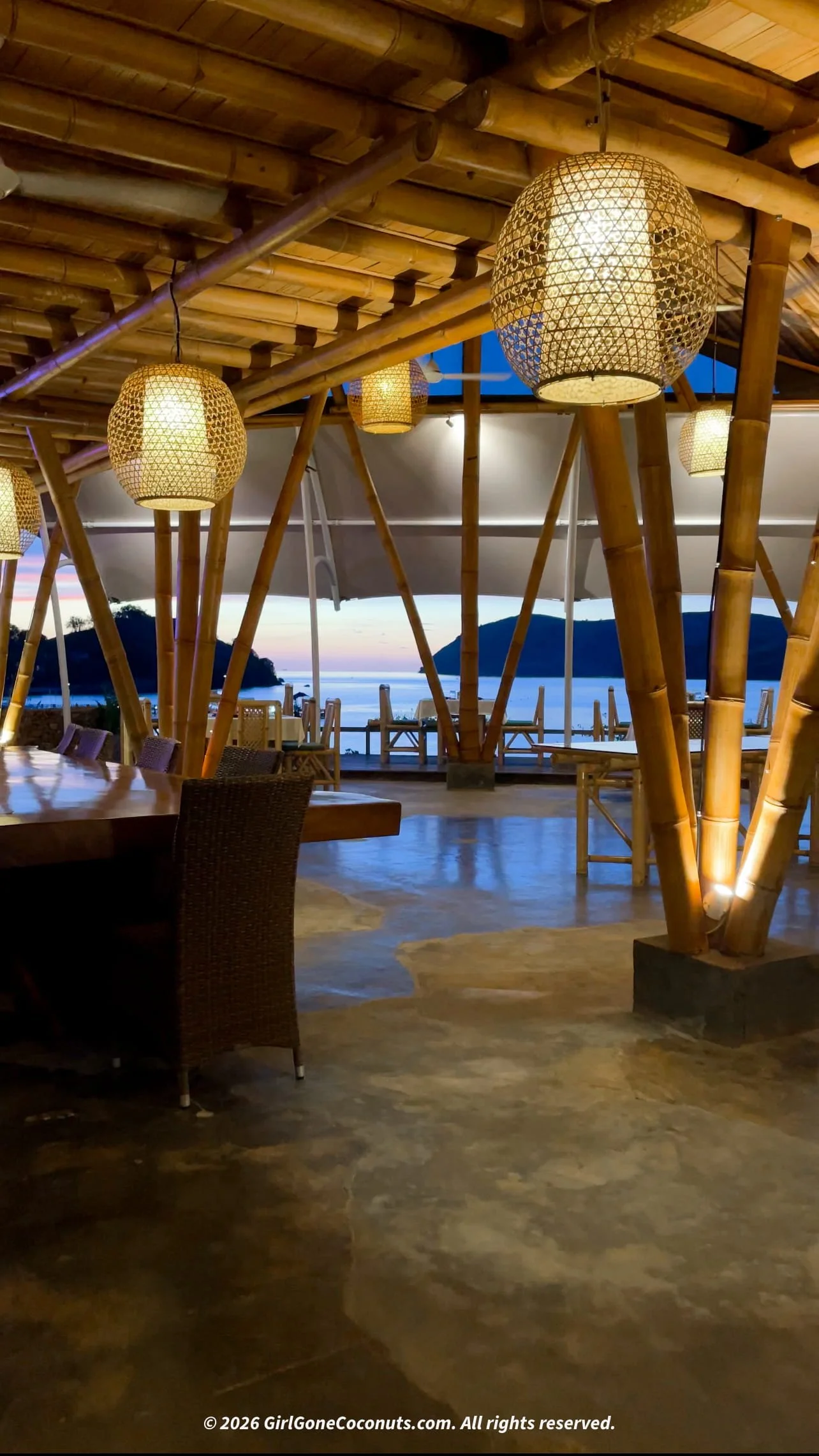 A view of the Manta Restaurant at The Seraya in Komodo.