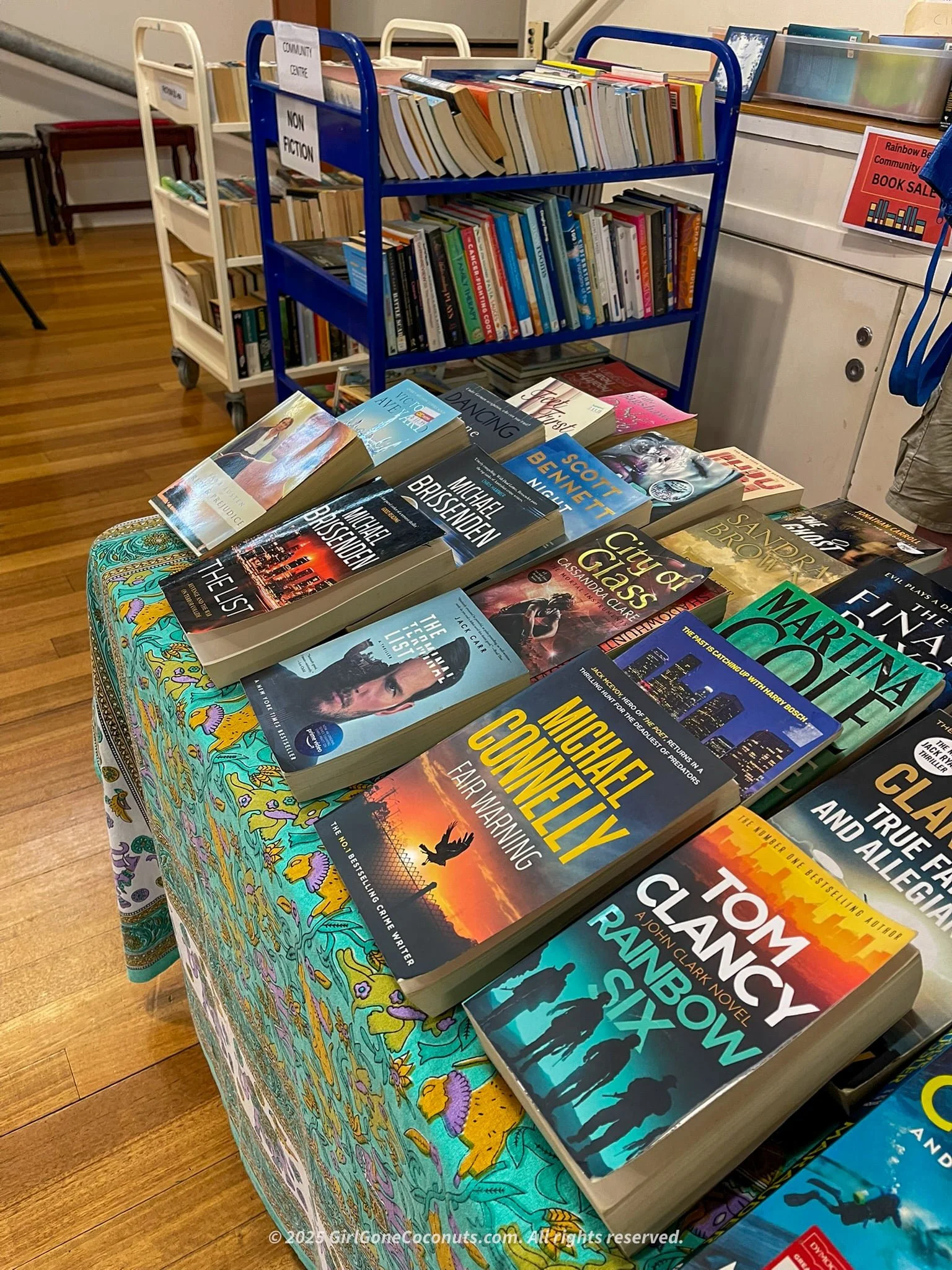 Some of the books being sold at the local Rainbow Beach Market, a must visit.